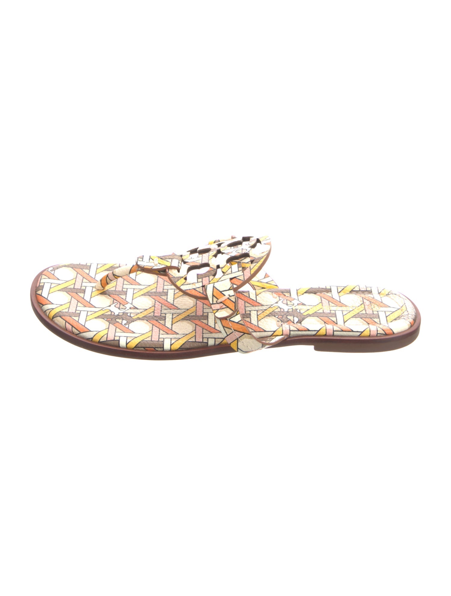 Tory Burch Leather Patterned Slides