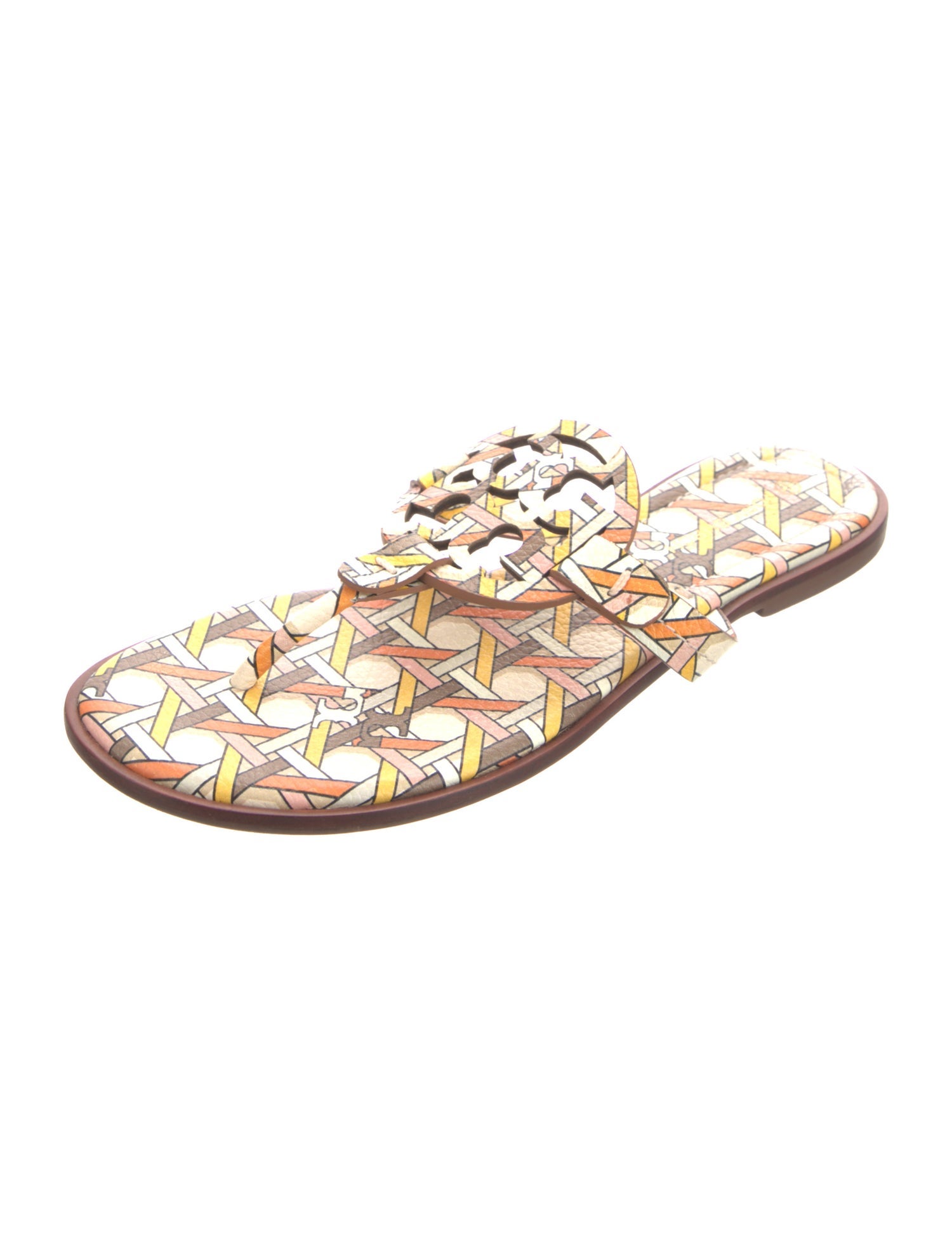 Tory Burch Leather Patterned Slides