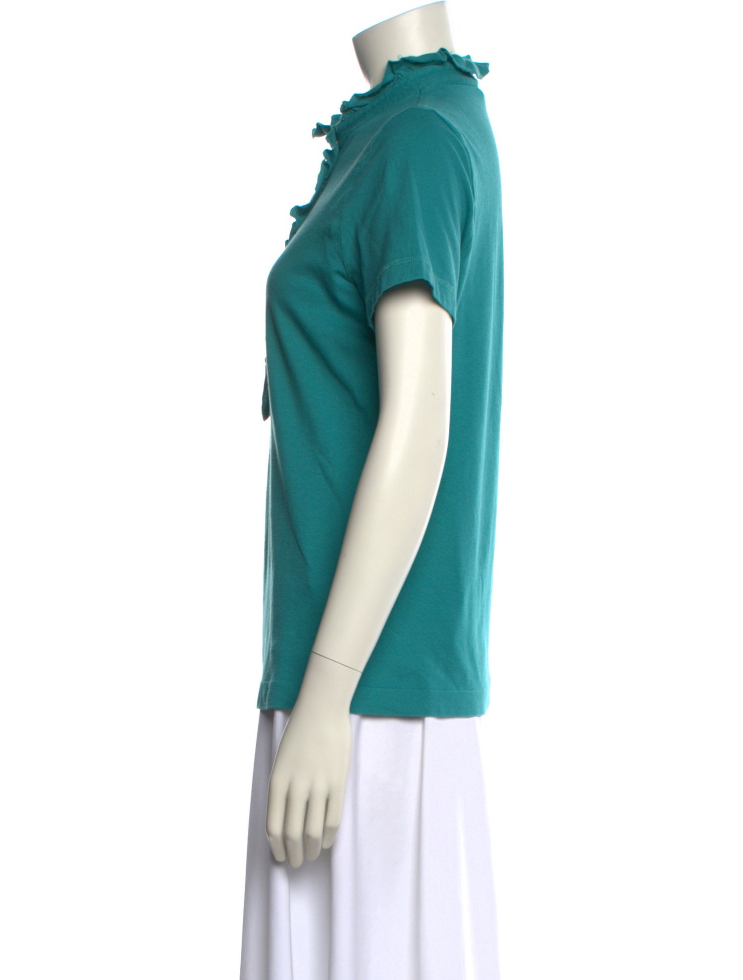 Tory Burch Mock Neck Short Sleeve Polo