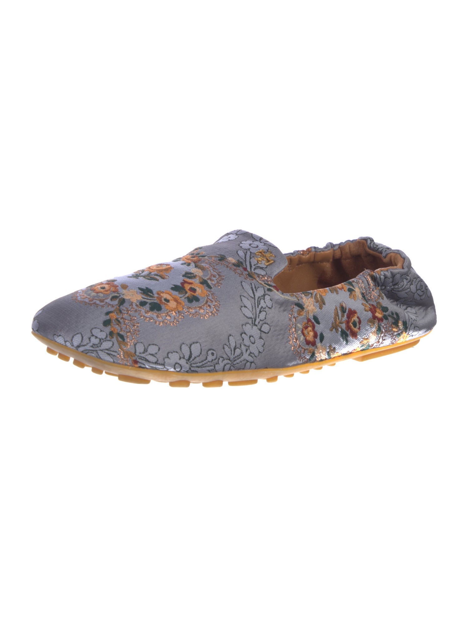 Tory Burch Satin Floral Print Ballet Flats