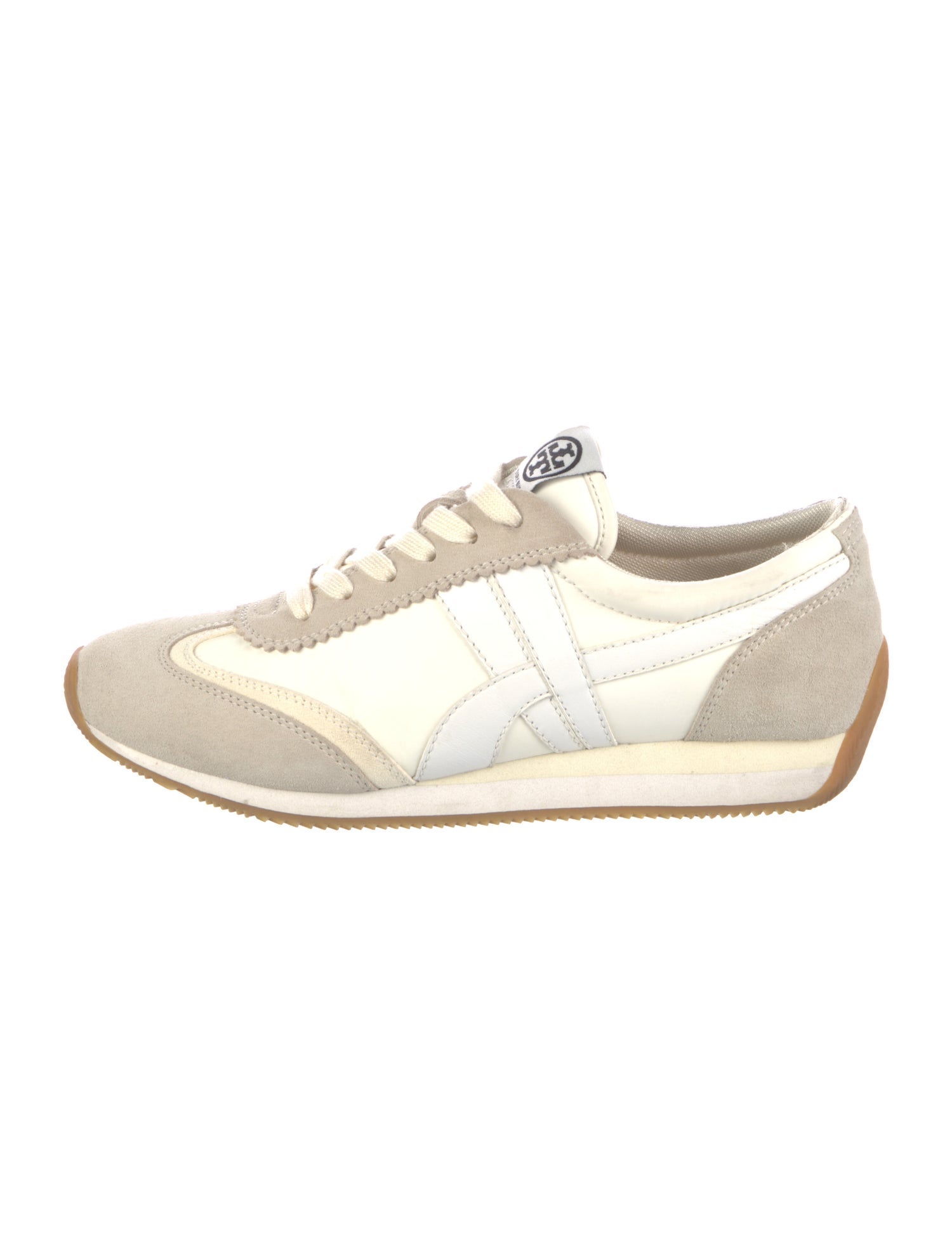 Tory Burch Suede Colorblock Pattern Sneakers