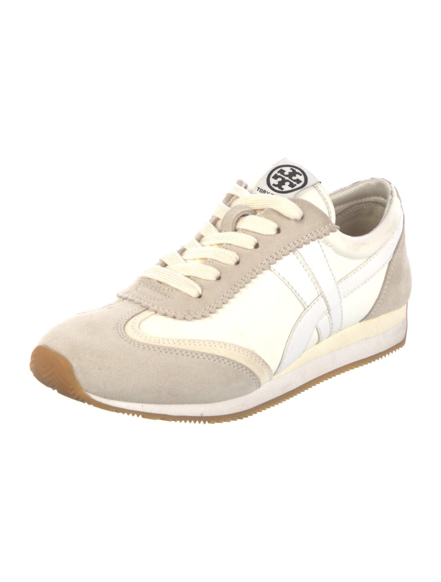 Tory Burch Suede Colorblock Pattern Sneakers