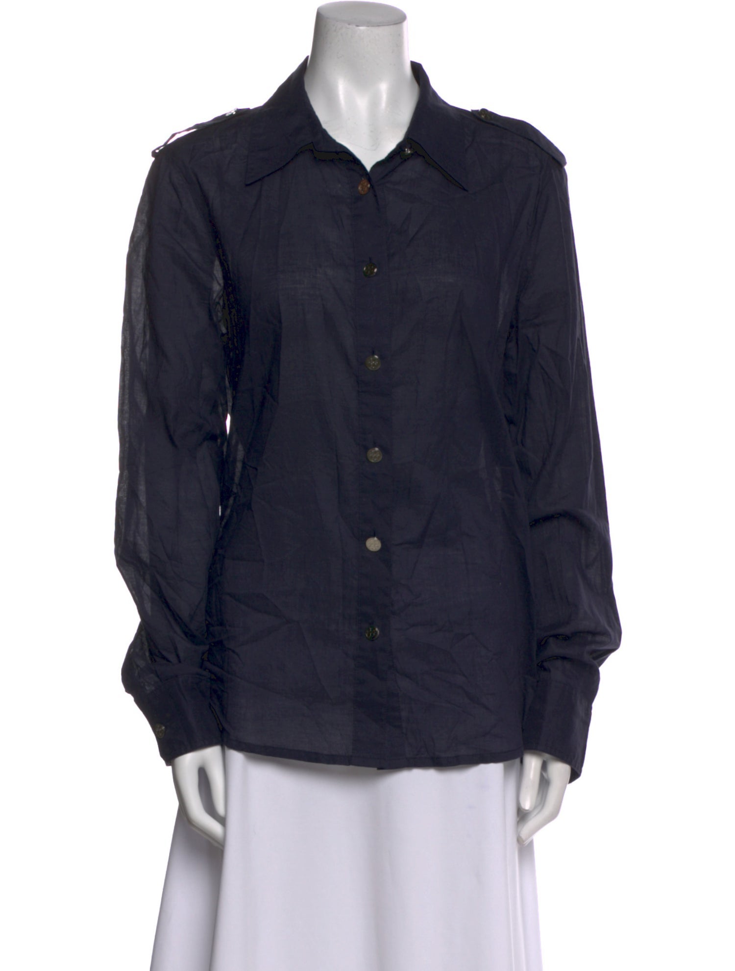 Tory Burch Long Sleeve Button-Up Top