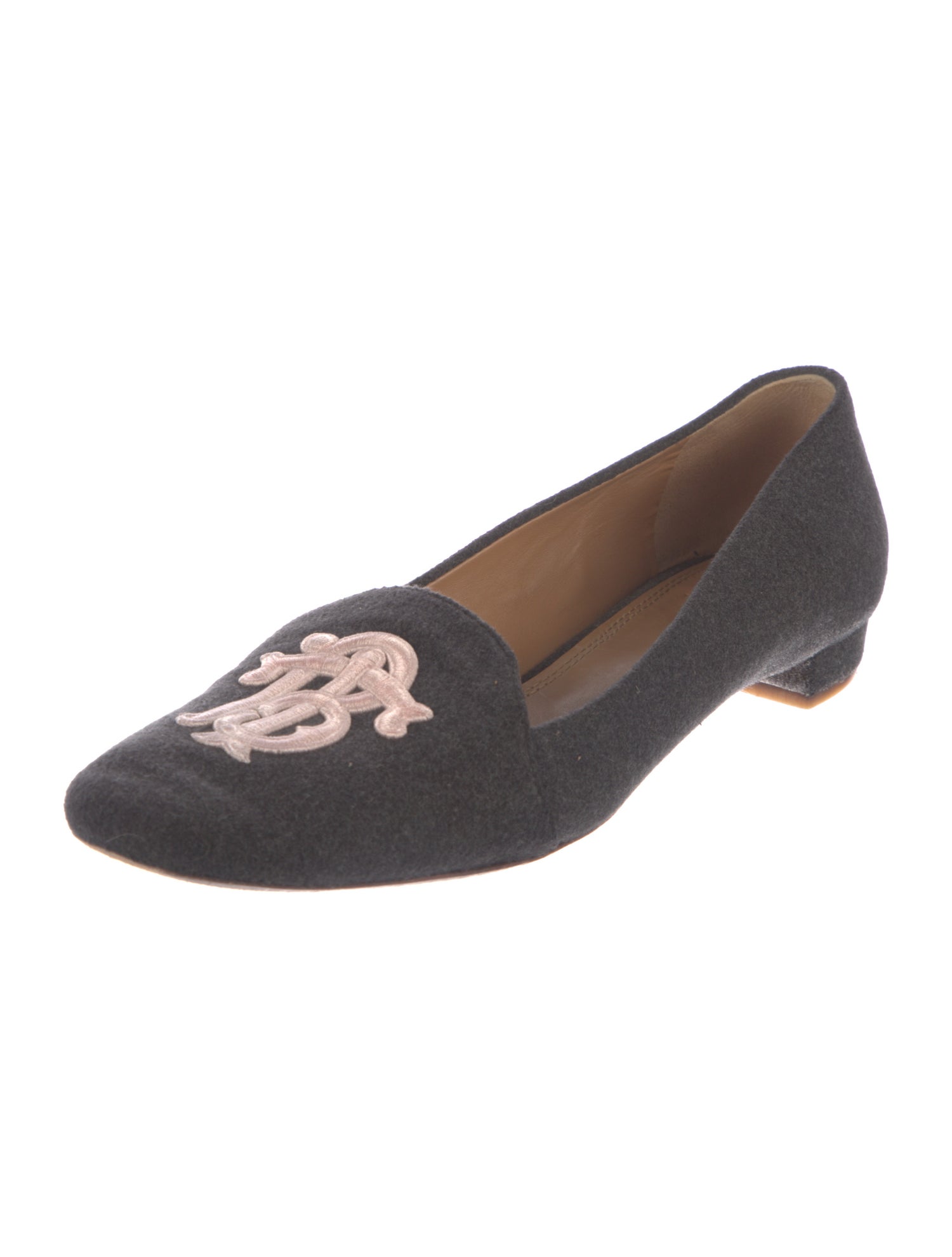Tory Burch Wool Embroidered Accent Loafers
