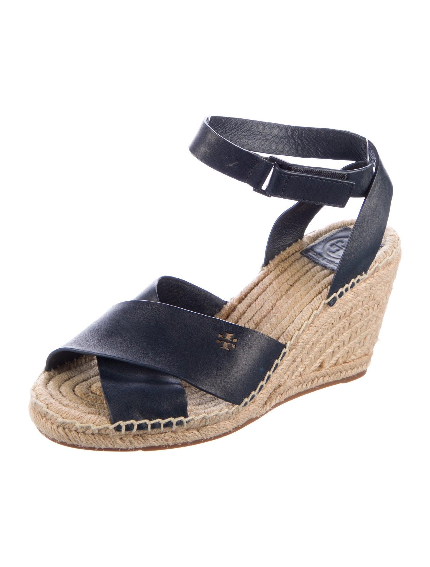 Tory Burch Leather Whipstitch Trim Espadrilles