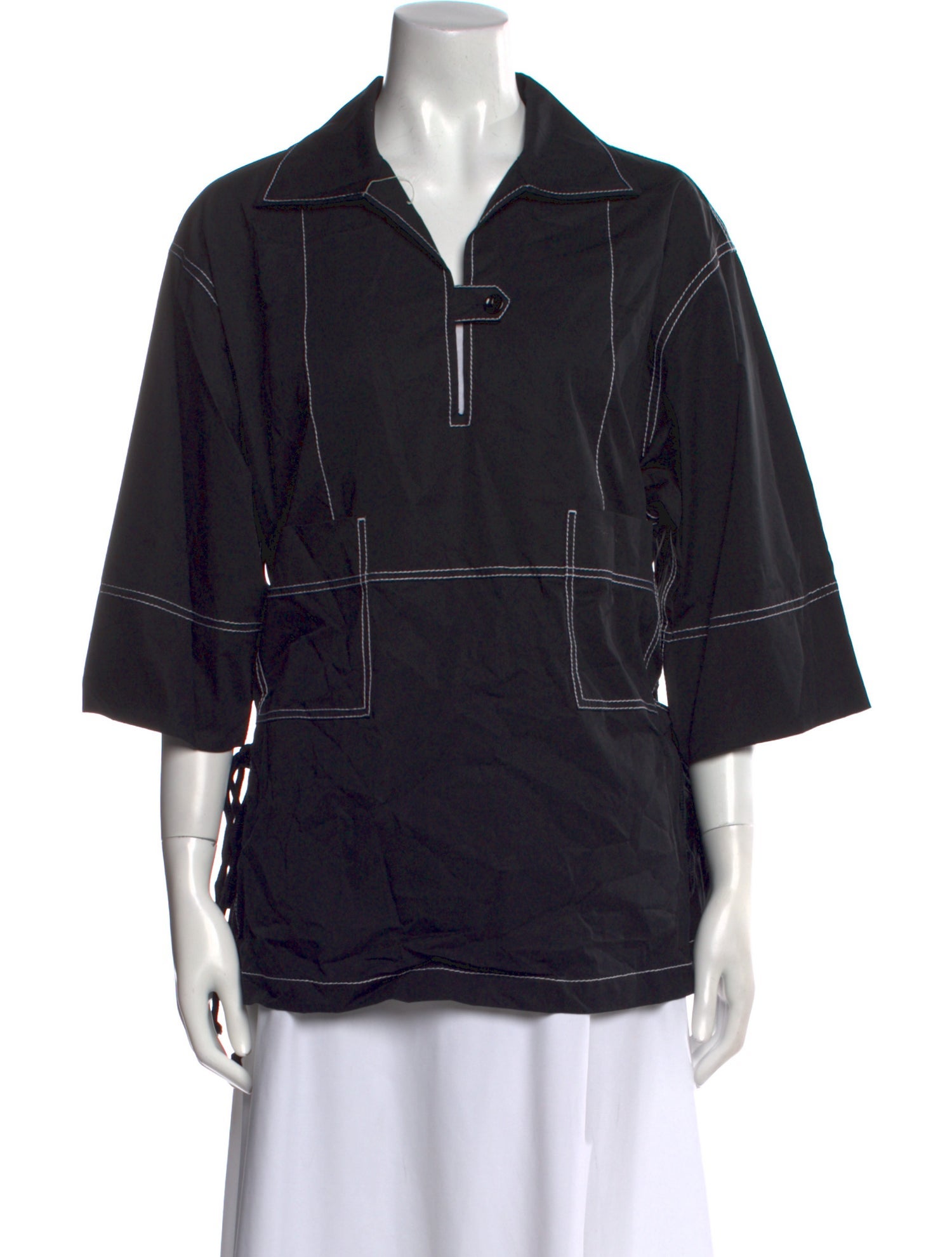 Tory Burch Three-Quarter Sleeve Button-Up Top w/ Tags