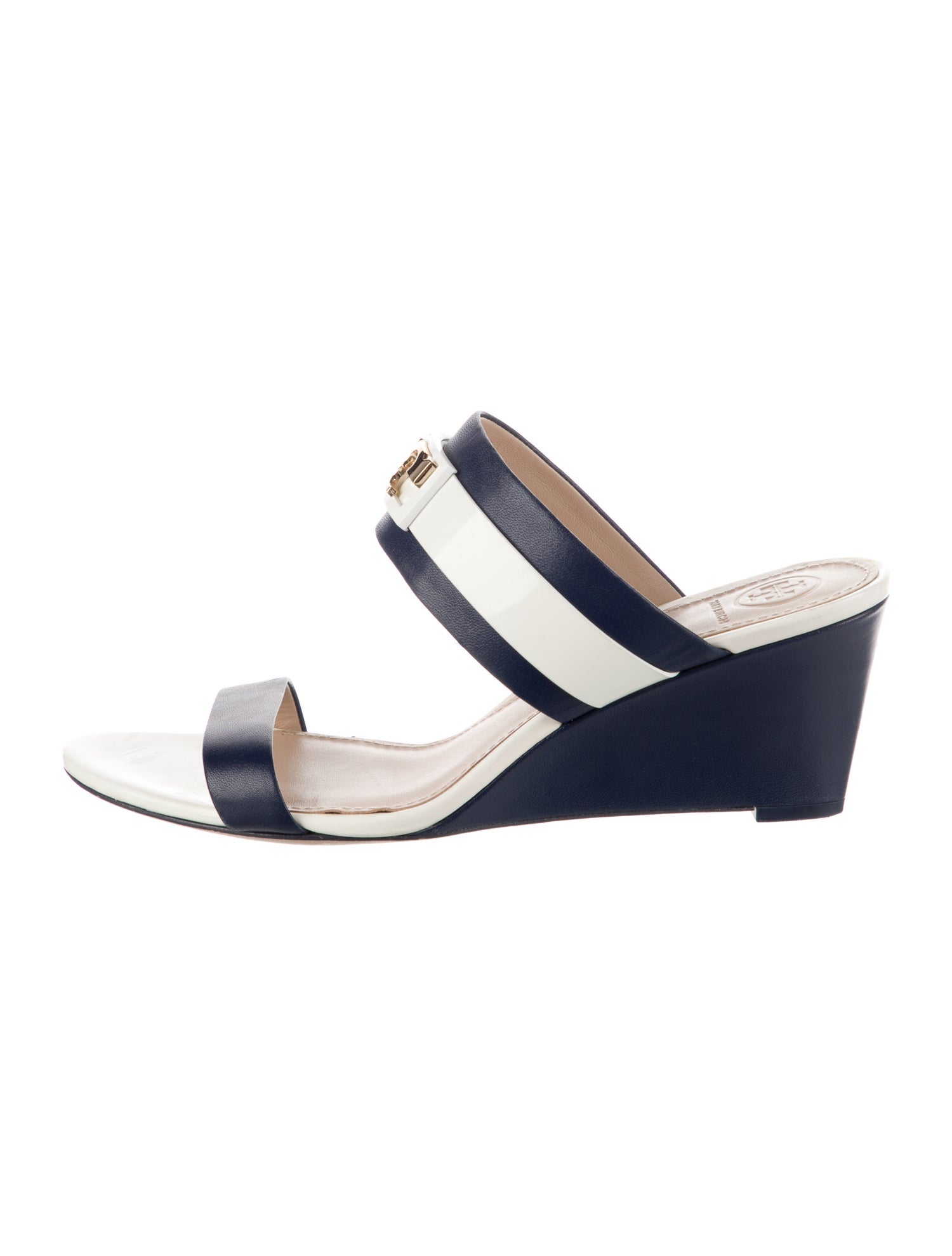 Tory Burch Leather Striped Slides