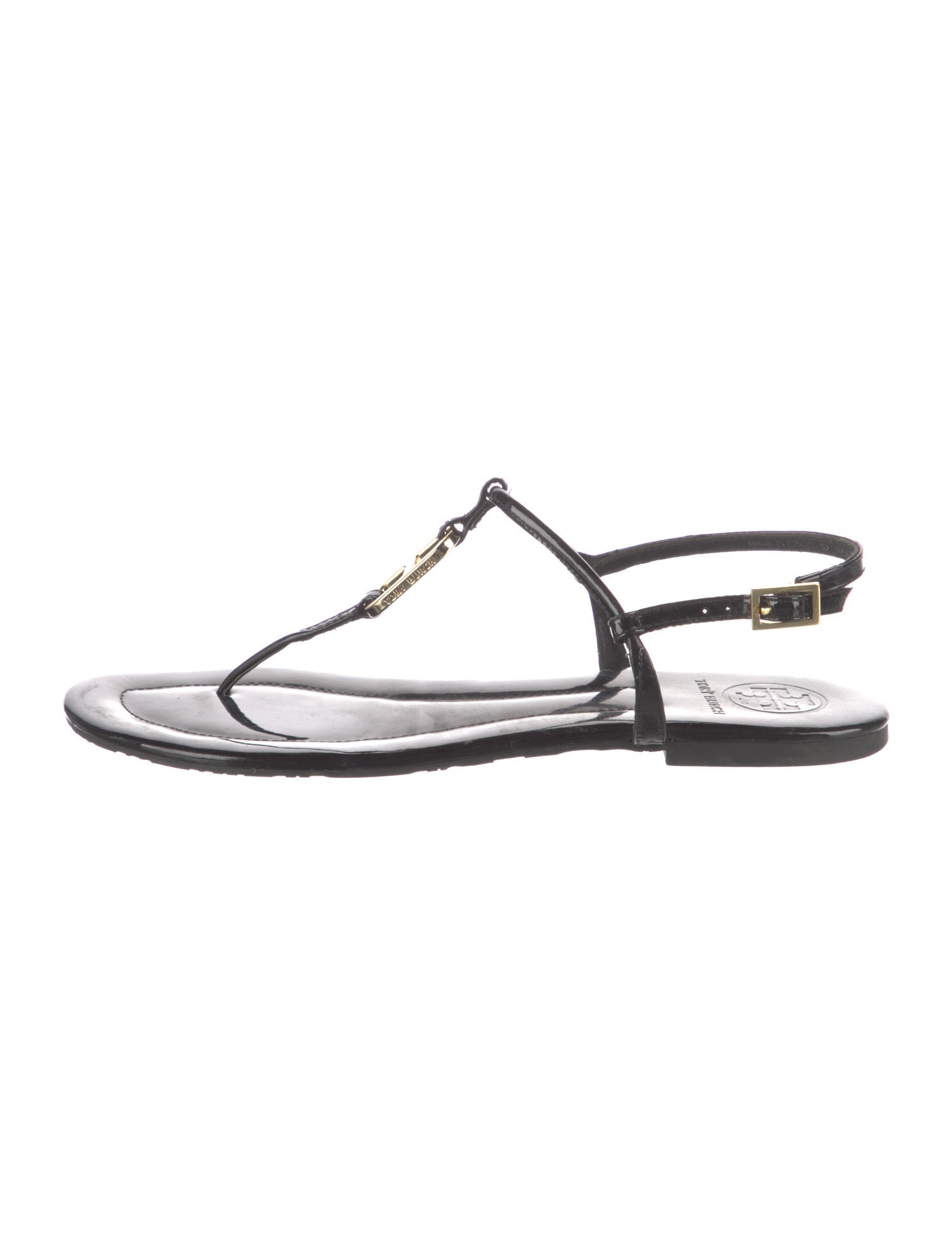 Tory Burch Patent Leather T-Strap Sandals