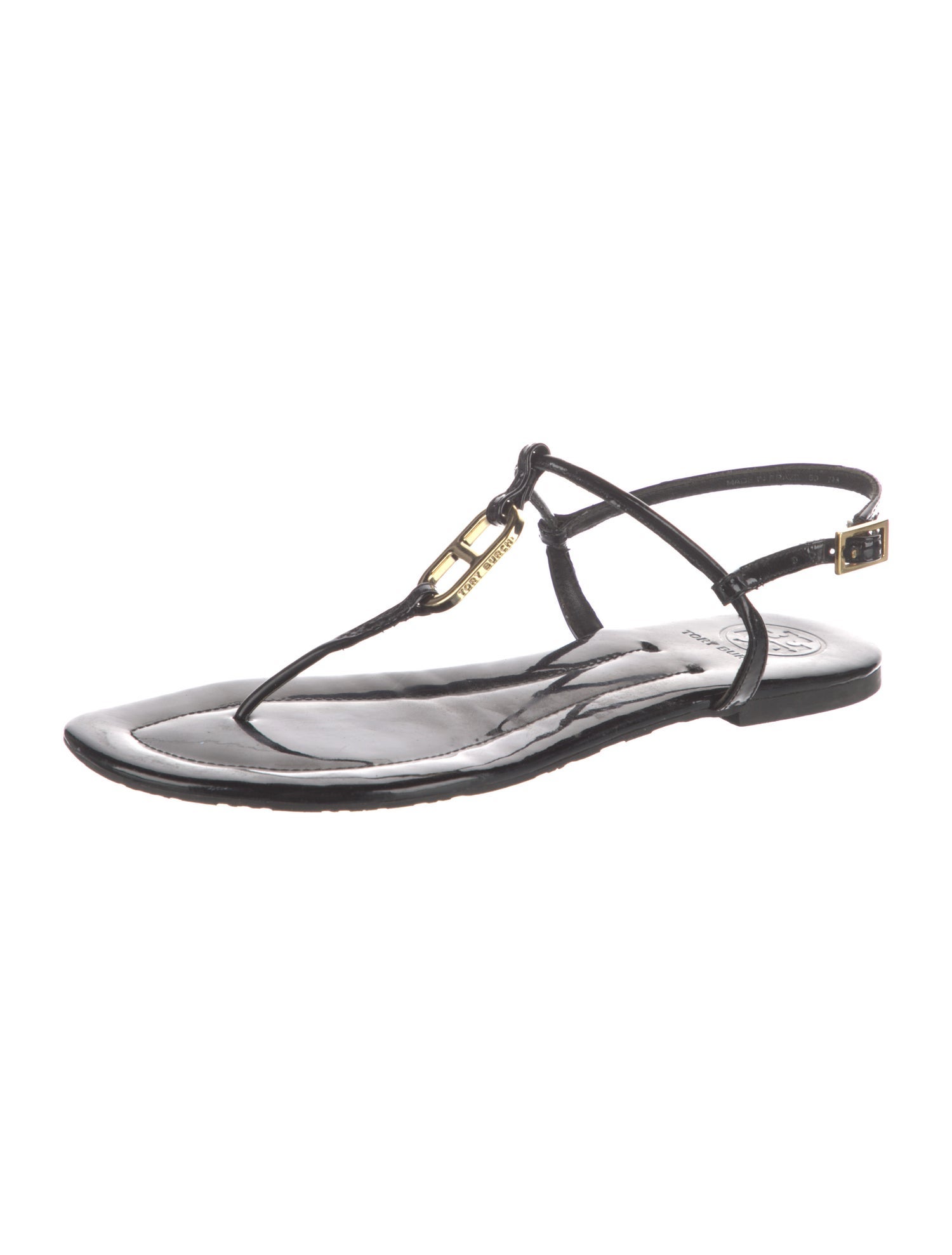 Tory Burch Patent Leather T-Strap Sandals