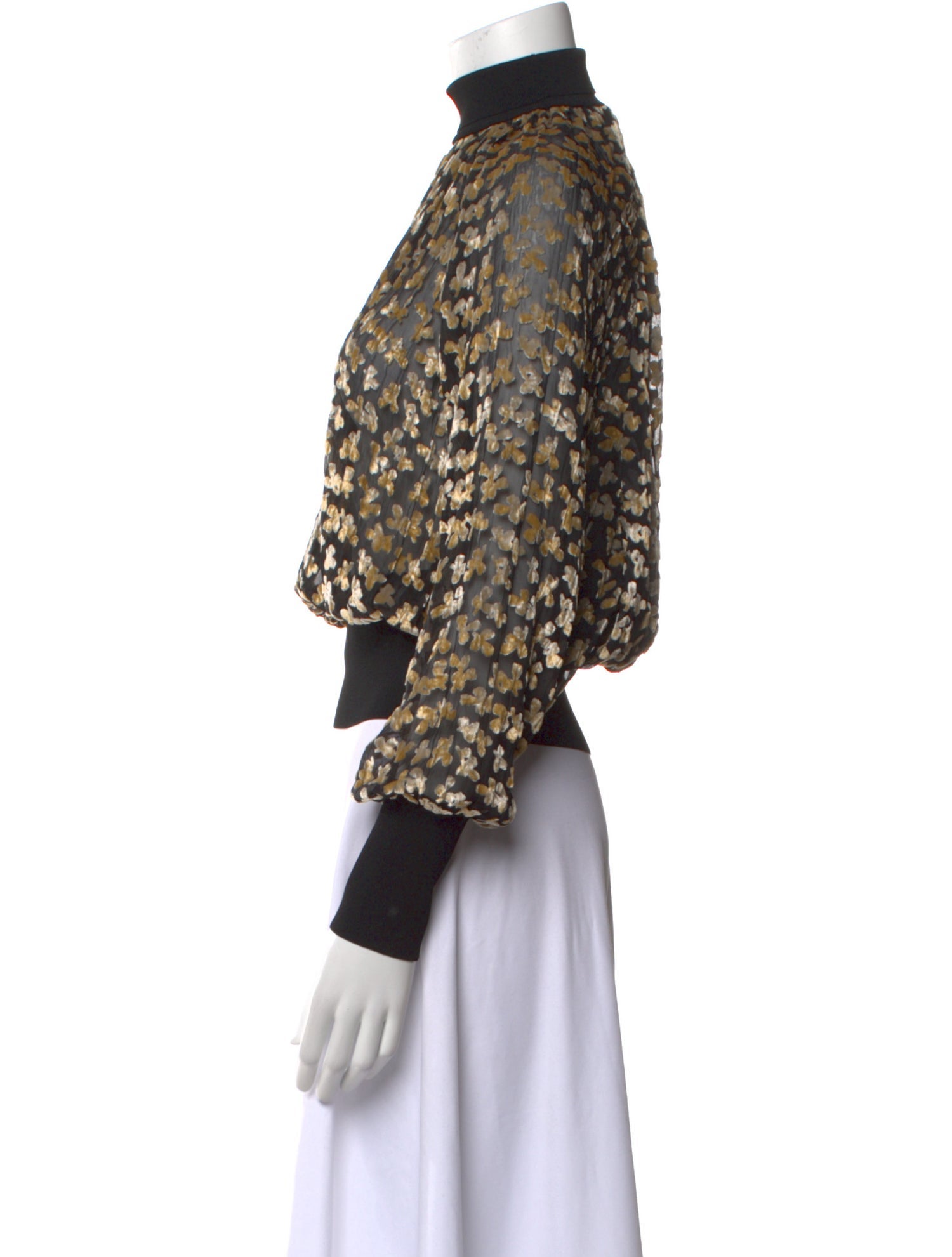 Tory Burch Printed Mock Neck Crop Top