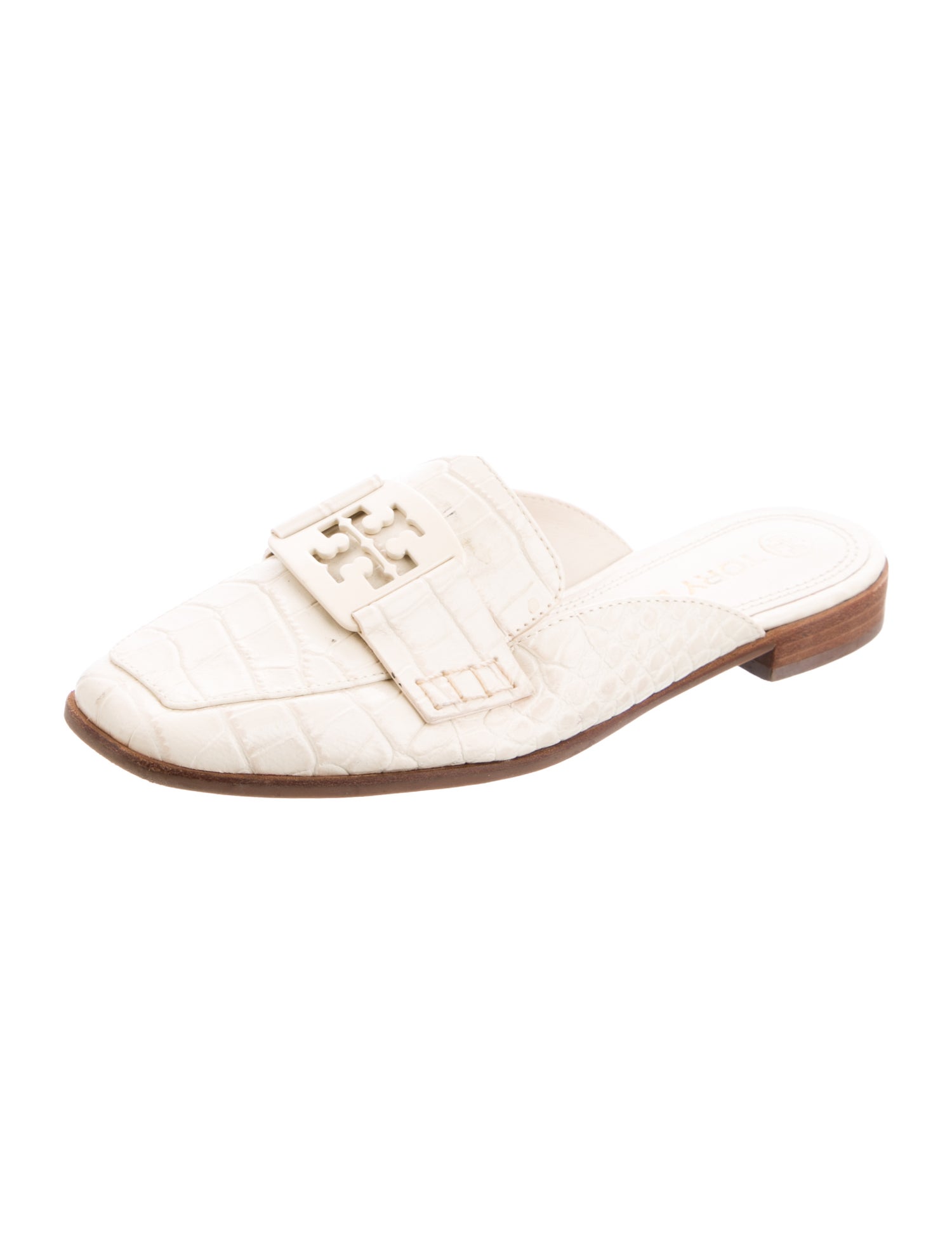 Tory Burch Embossed Leather Mules