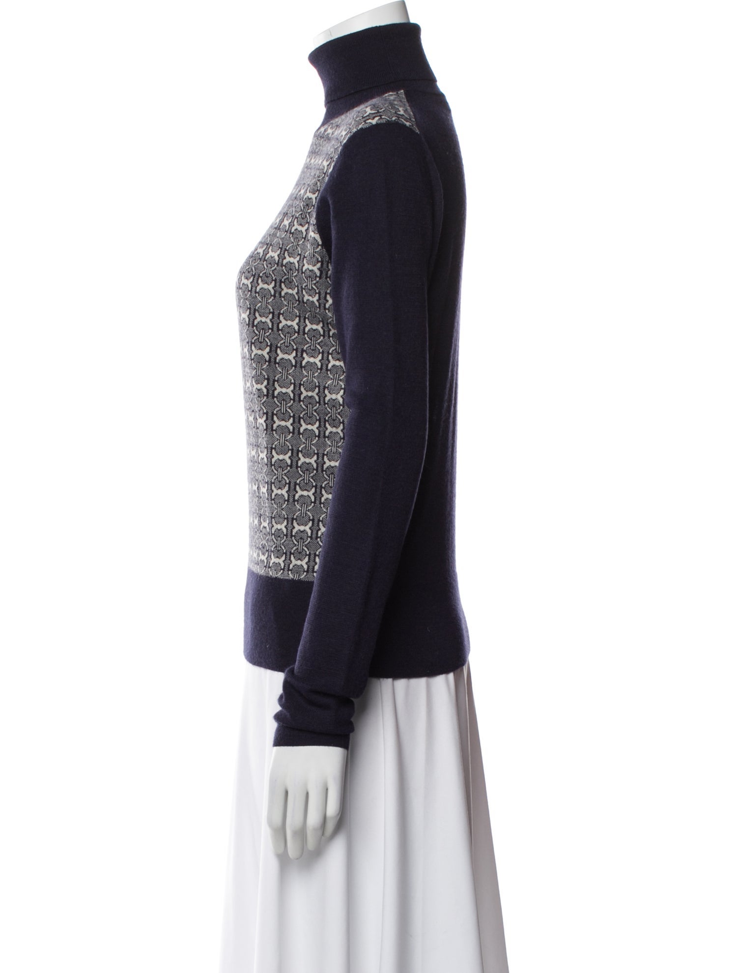 Tory Burch Printed Turtleneck Sweater