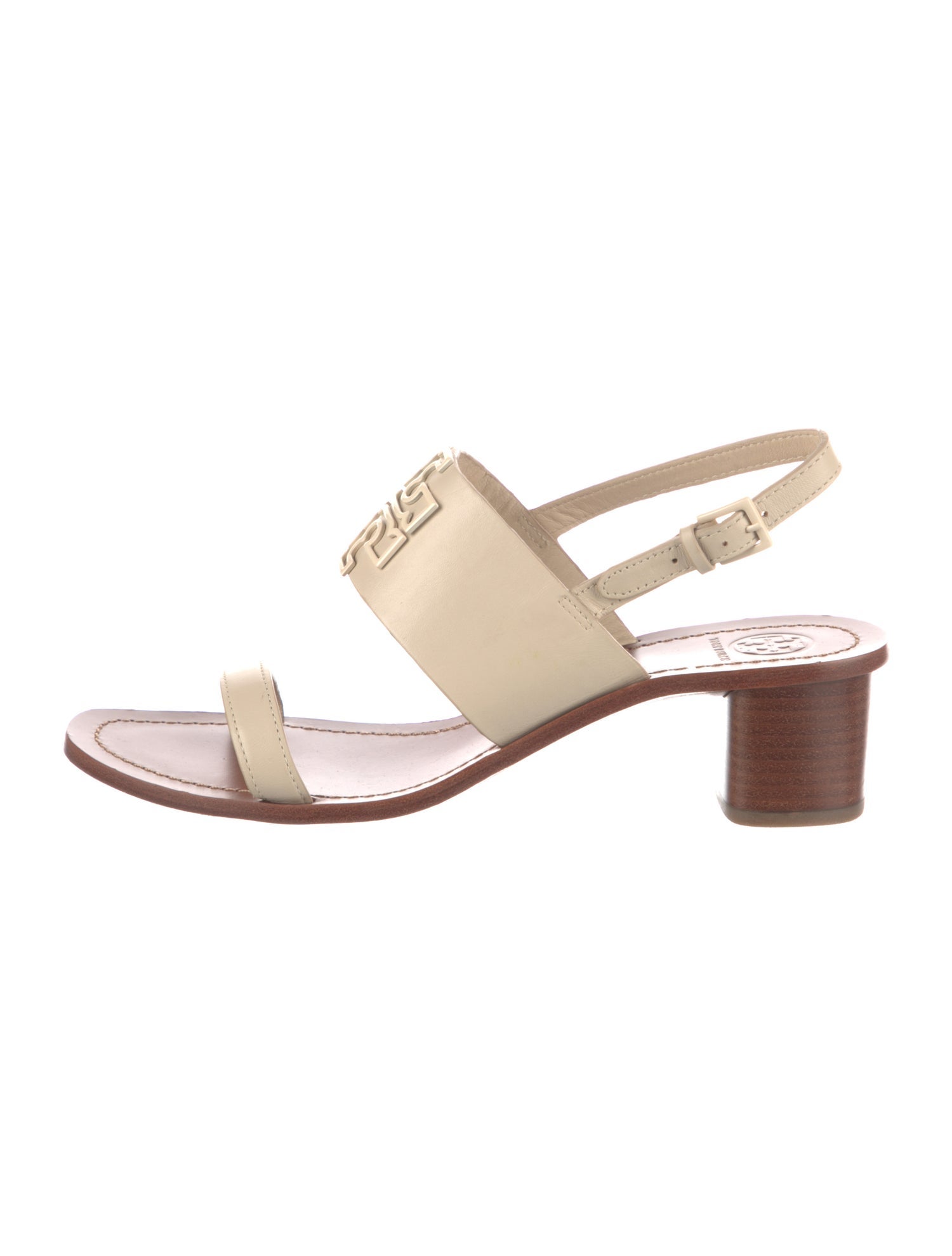 Tory Burch Leather Colorblock Pattern Slingback Sandals