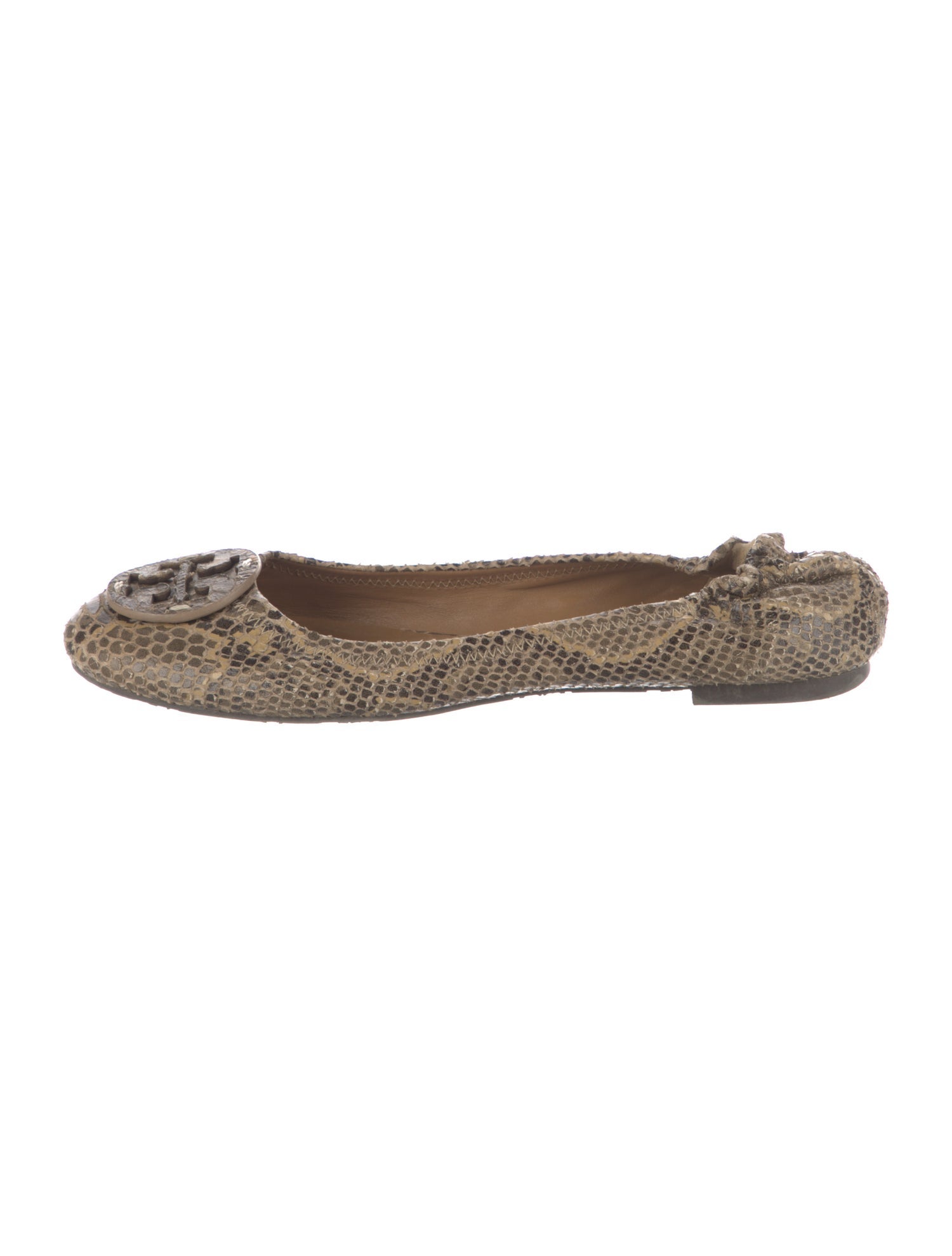 Tory Burch Leather Animal Print Flats