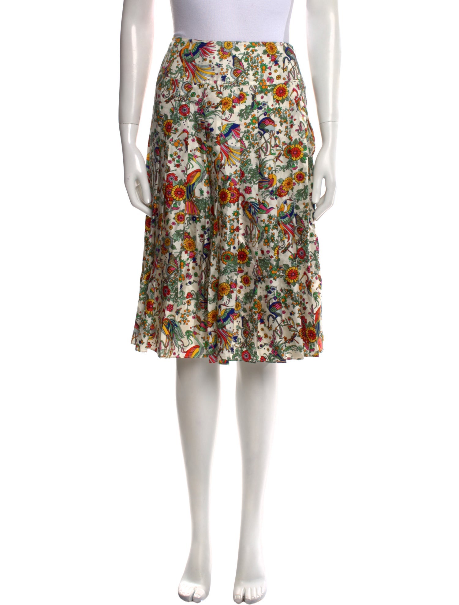 Tory Burch Floral Print Knee-Length Skirt