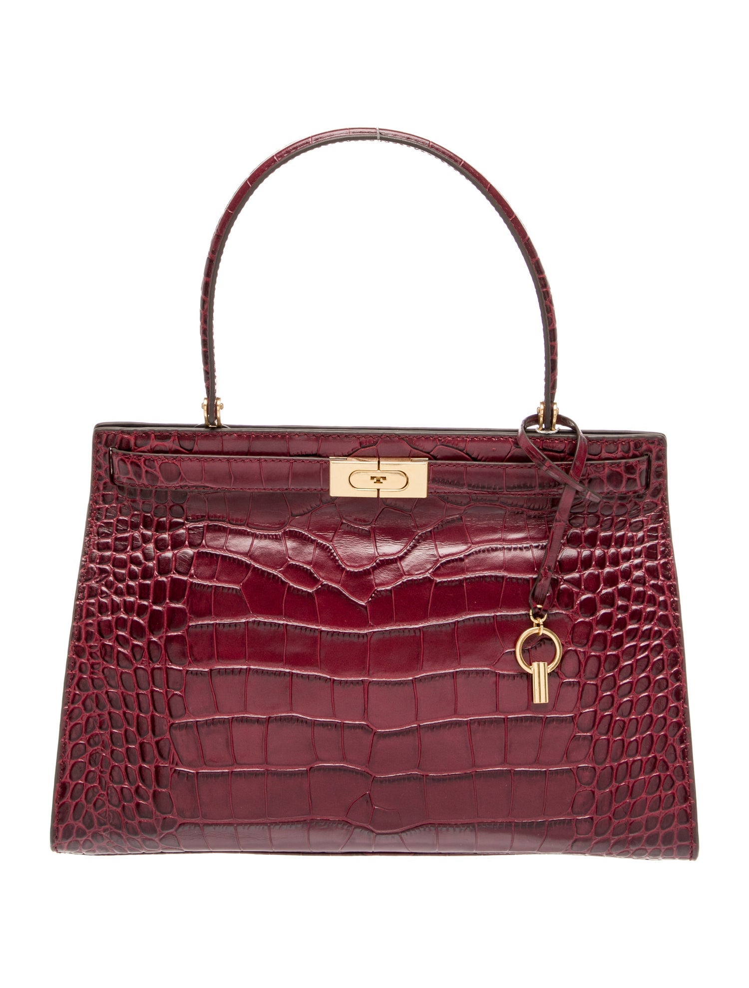 Tory Burch Embossed Leather Top Handle Bag w/ Tags