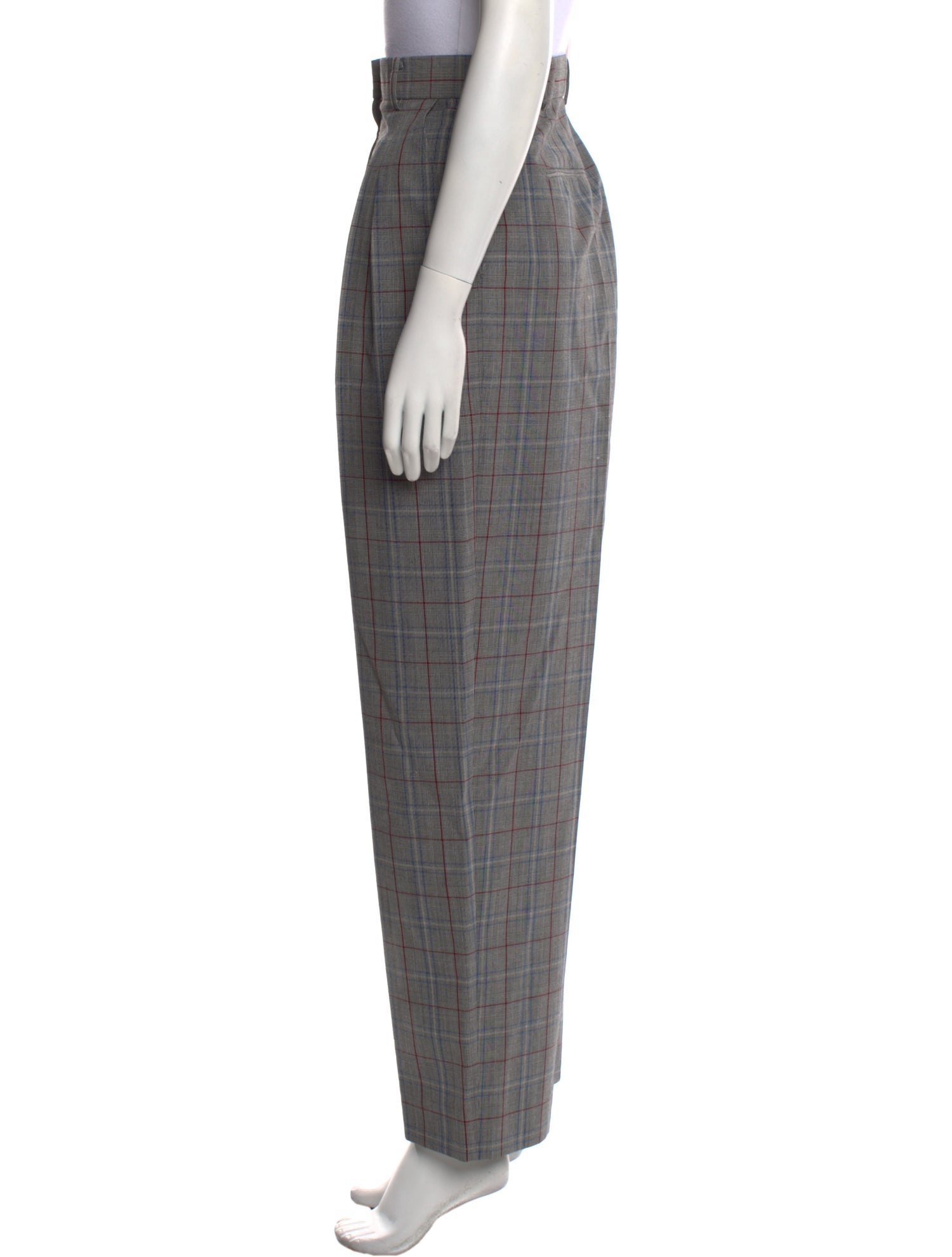 Tory Burch Plaid Print Straight Leg Pants