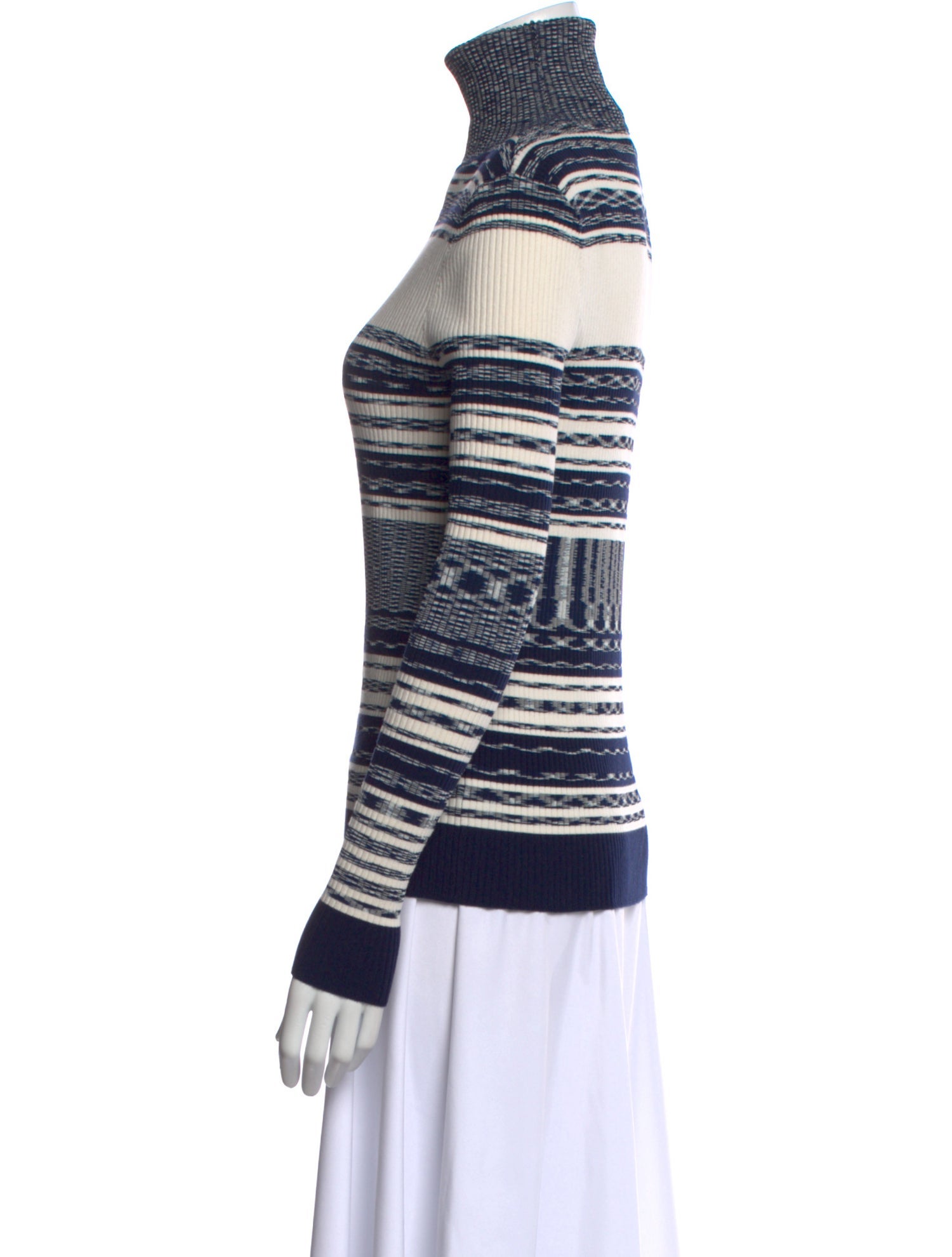 Tory Burch Striped Turtleneck Top