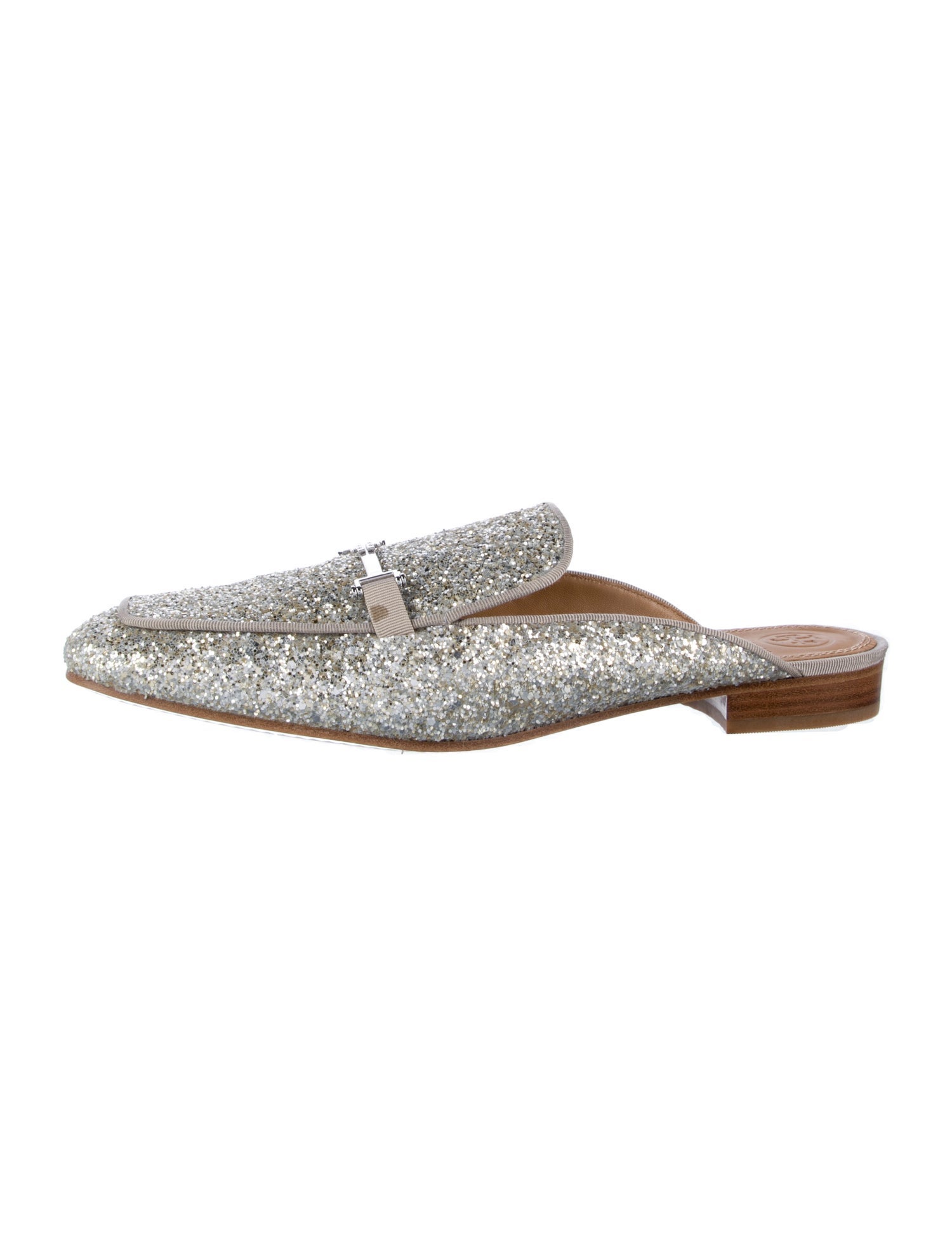 Tory Burch Glitter Grosgrain Trim Mules