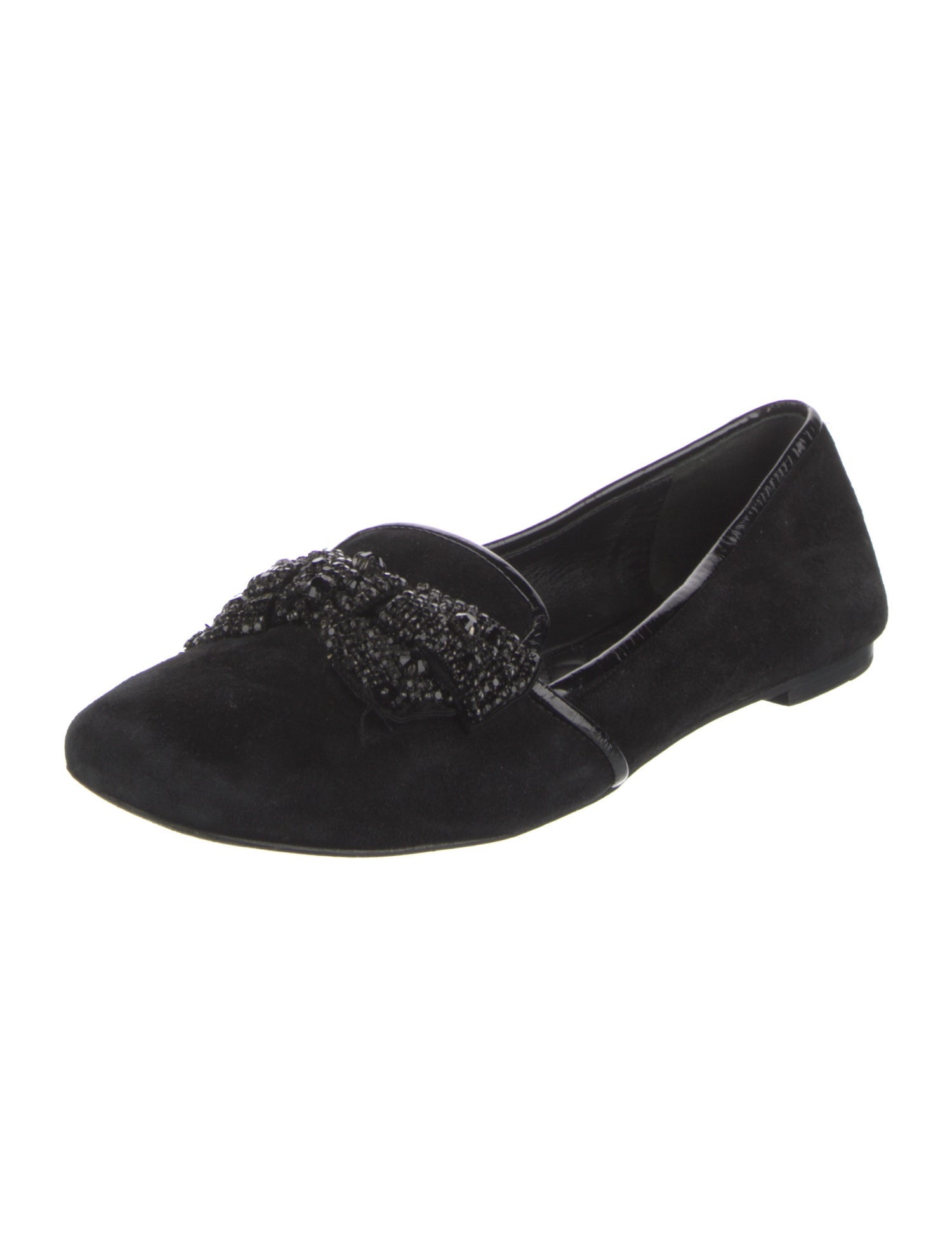 Tory Burch Suede Bow Accents Loafers