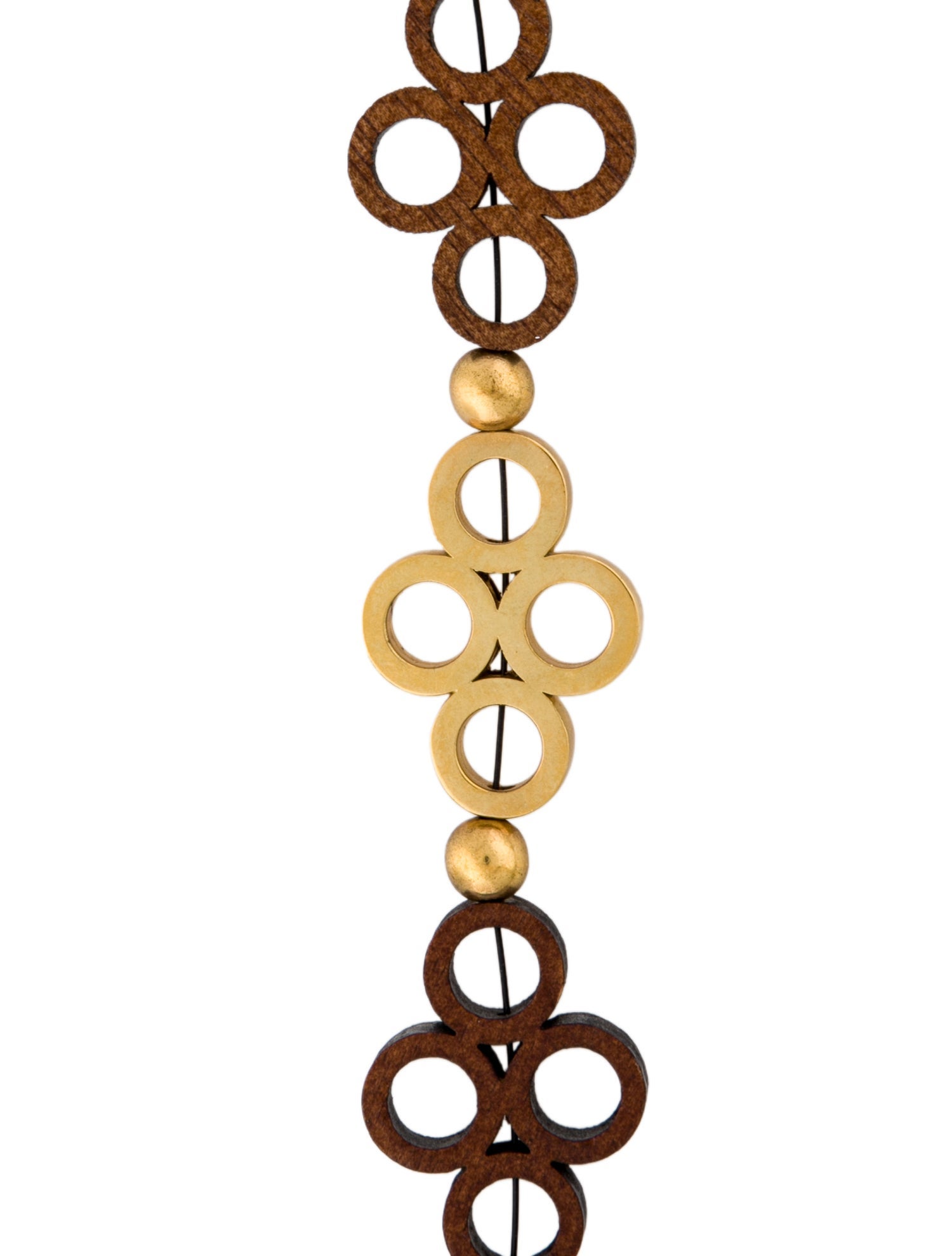 Tory Burch Wood Clover Link Necklace