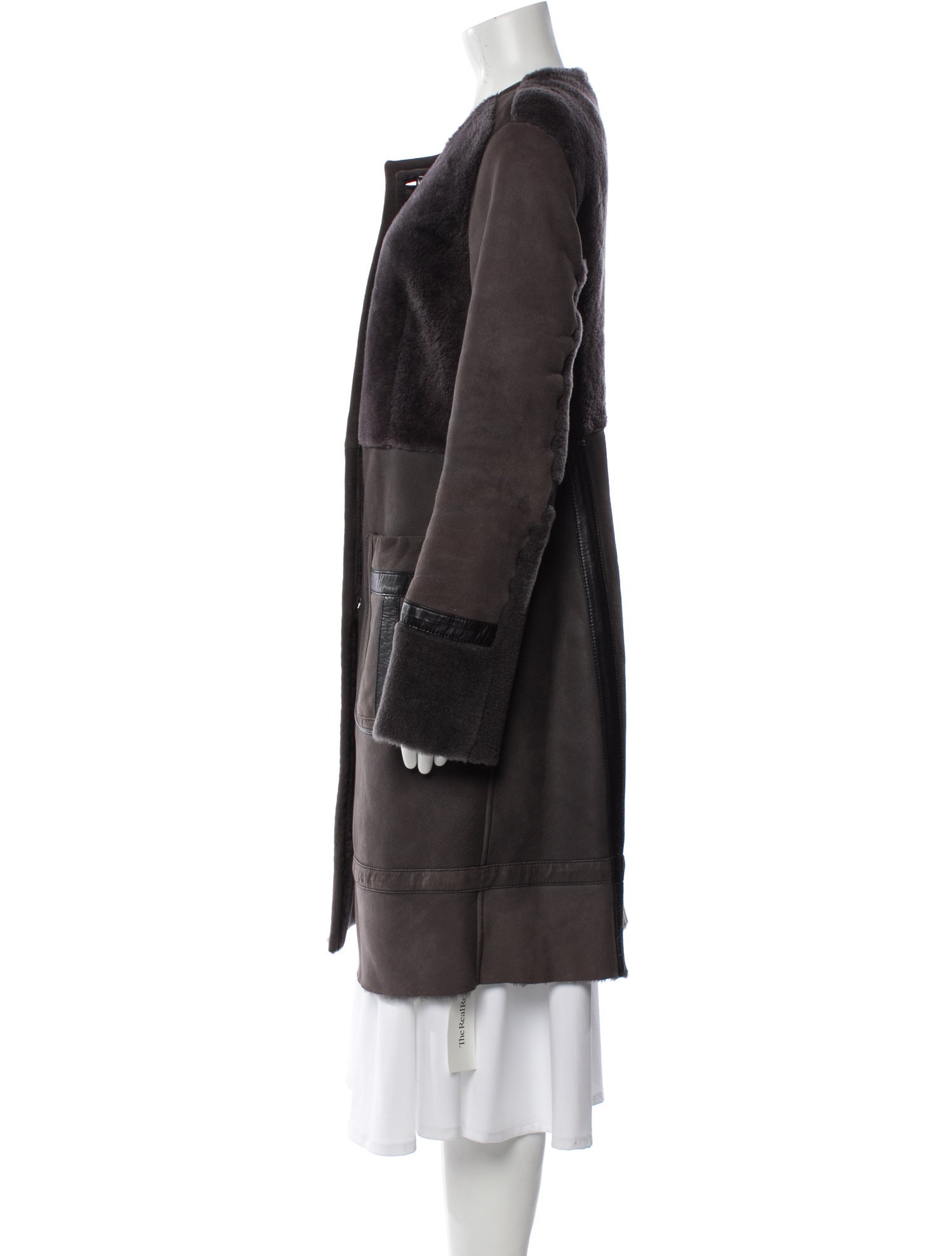 Tory Burch Leather Fur Coat