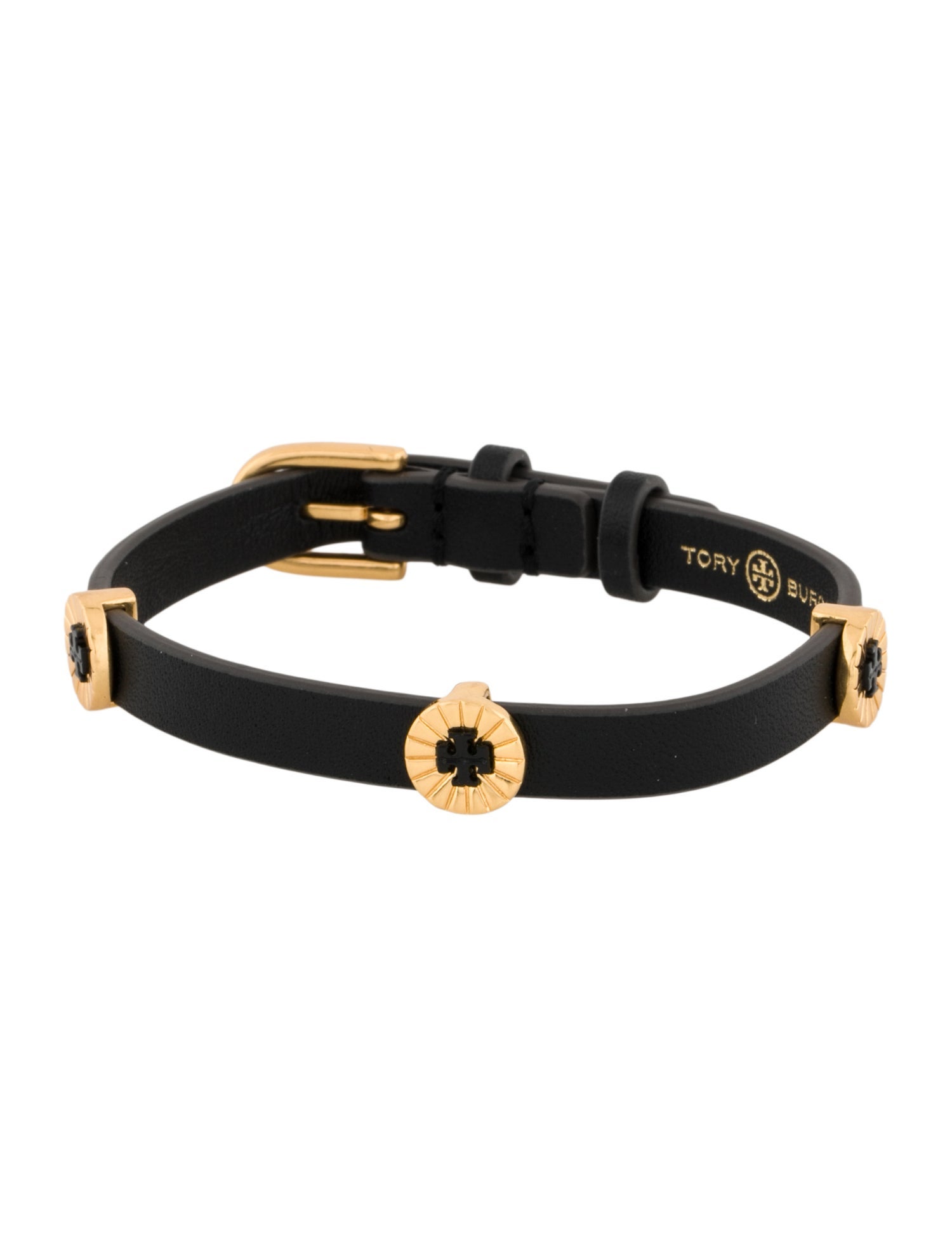 Tory Burch Leather & Enamel 'Britten' Wrap Bracelet