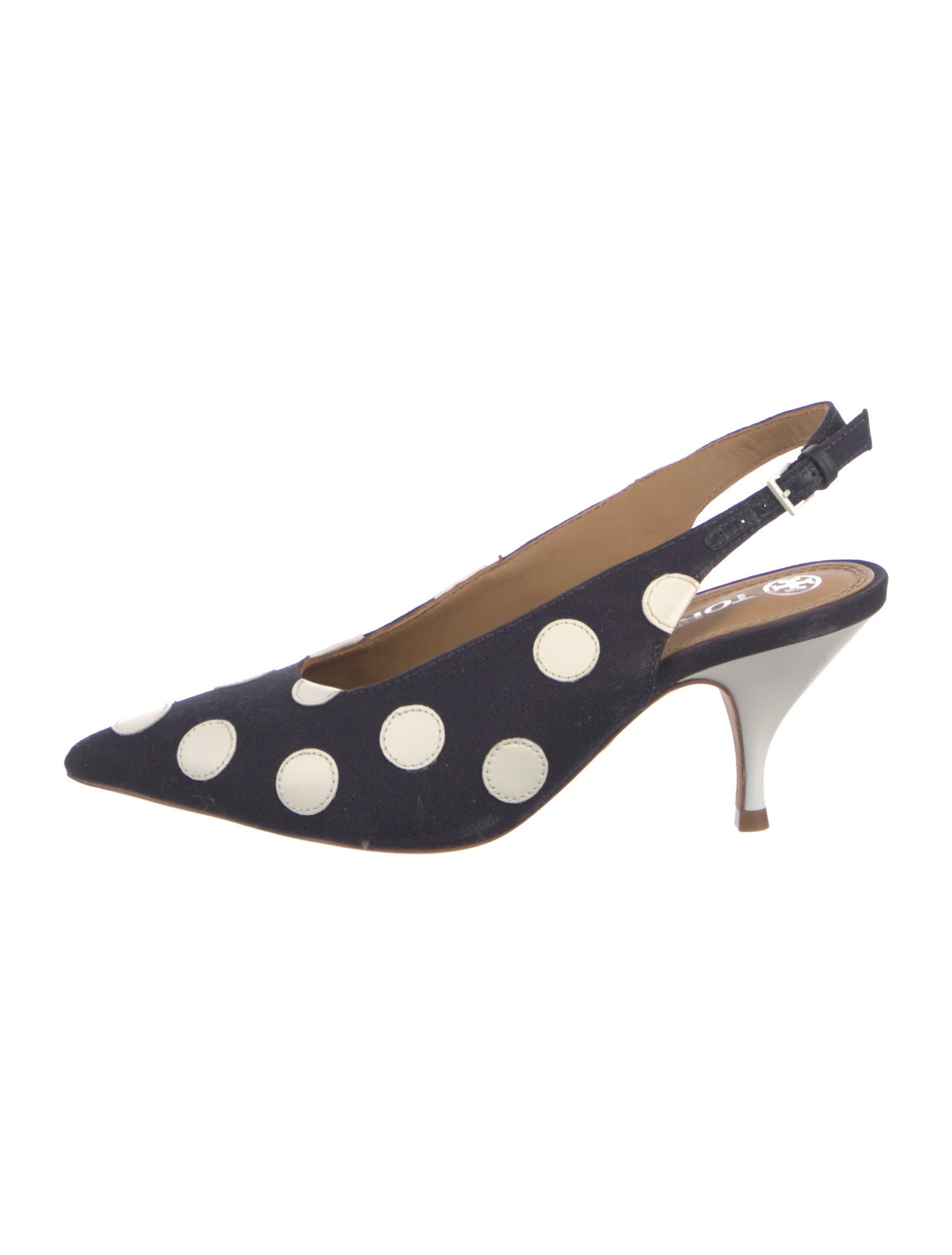 Tory Burch Polka Dot Print Slingback Pumps