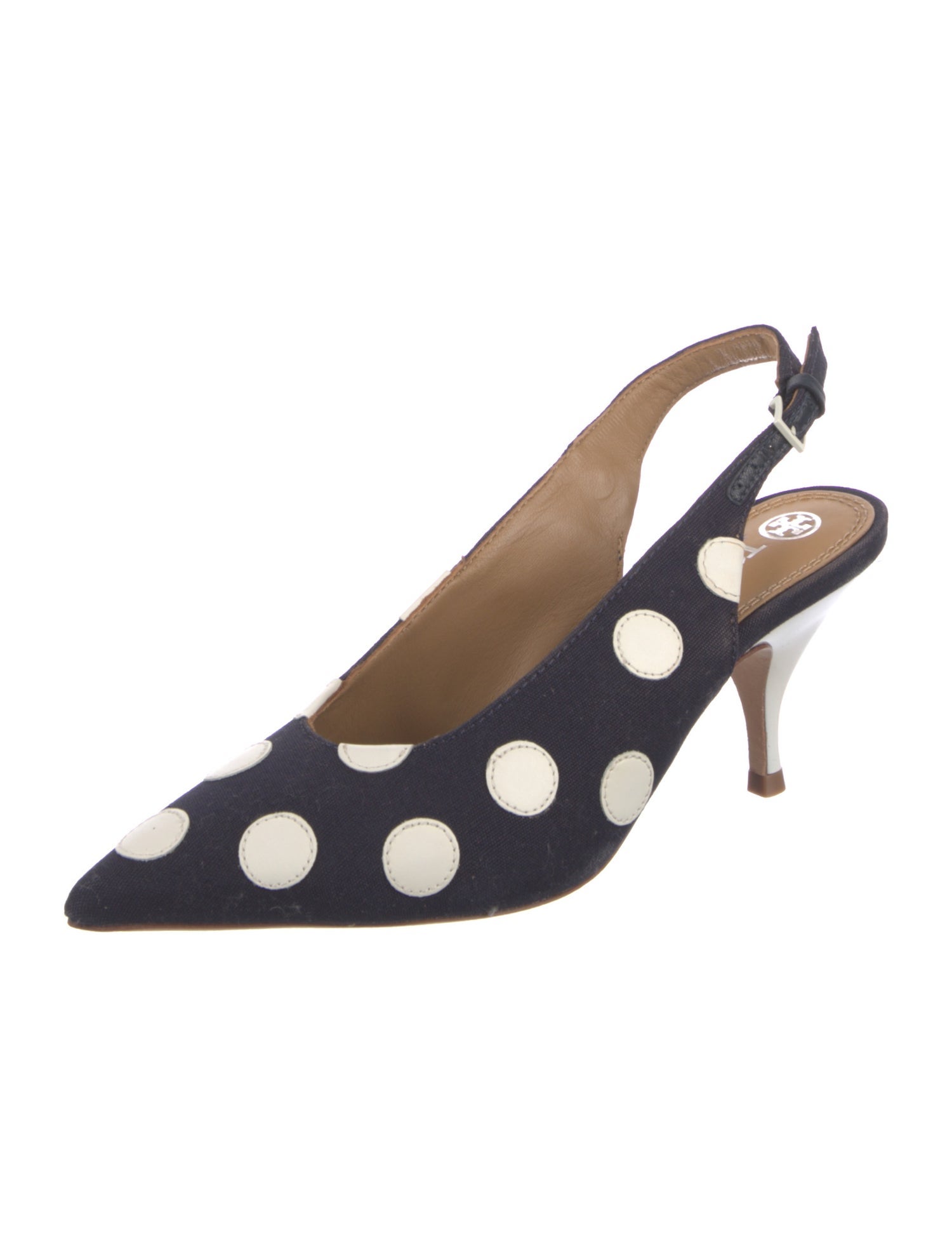 Tory Burch Polka Dot Print Slingback Pumps