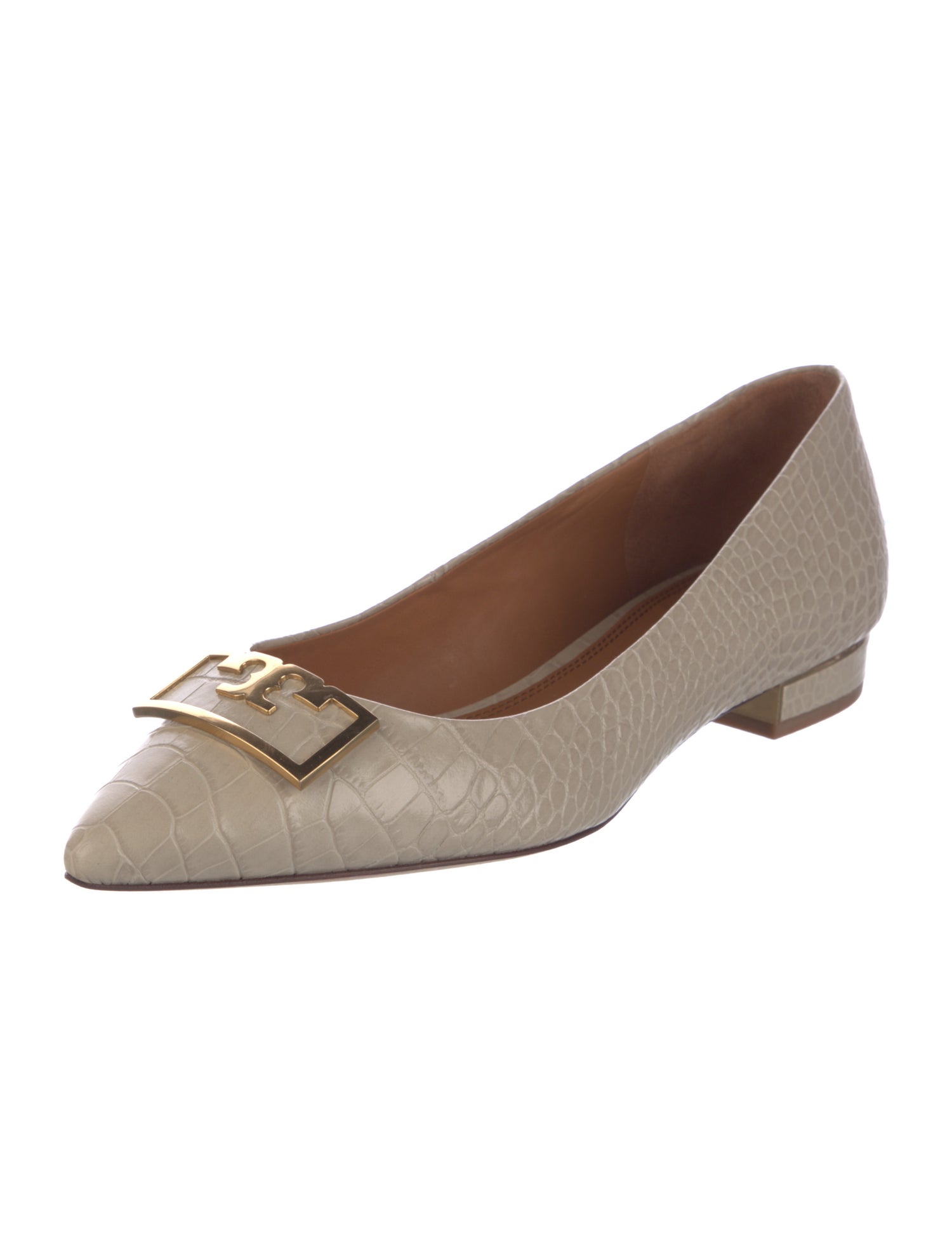 Tory Burch Embossed Leather Flats