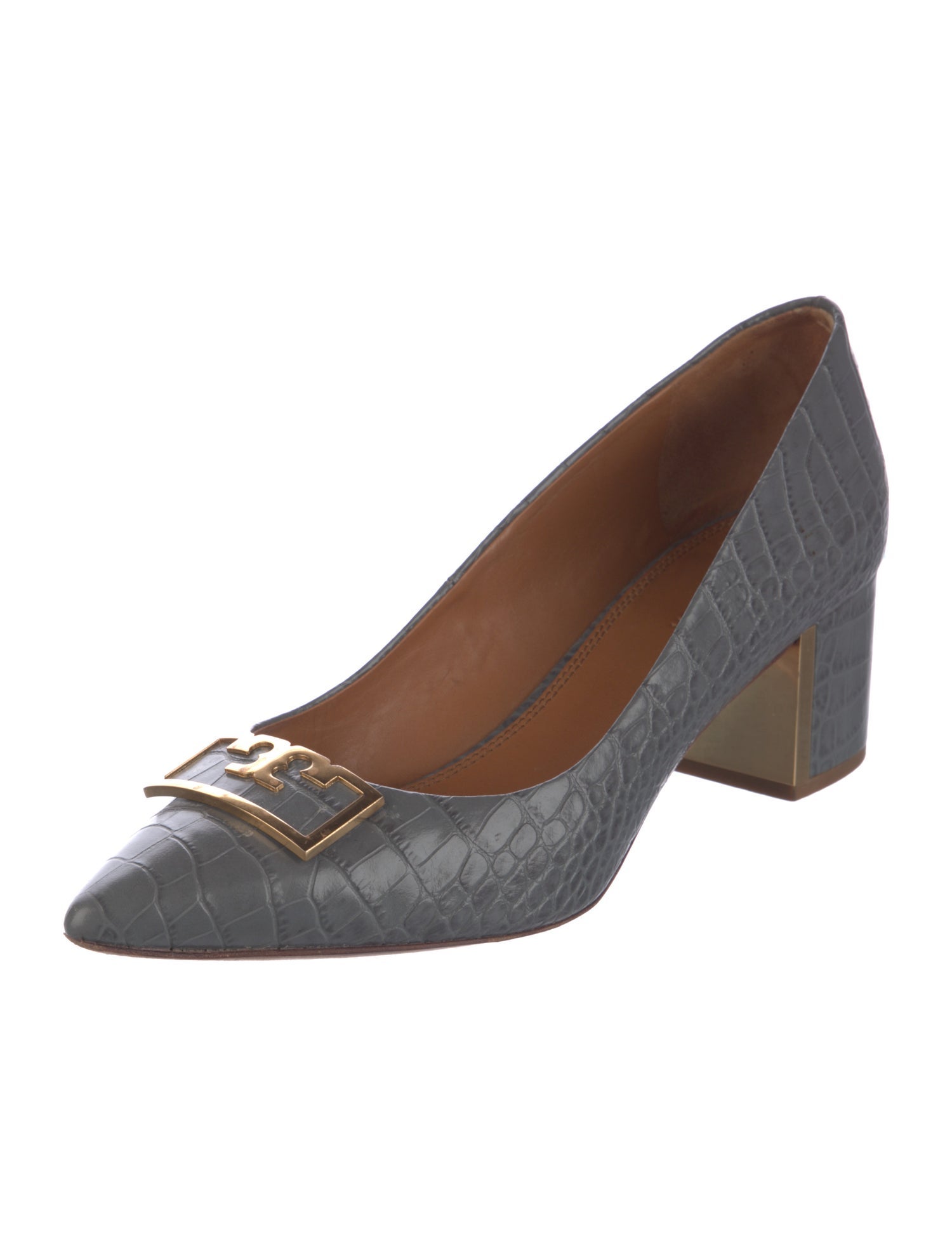 Tory Burch Embossed Leather Animal Print Pumps