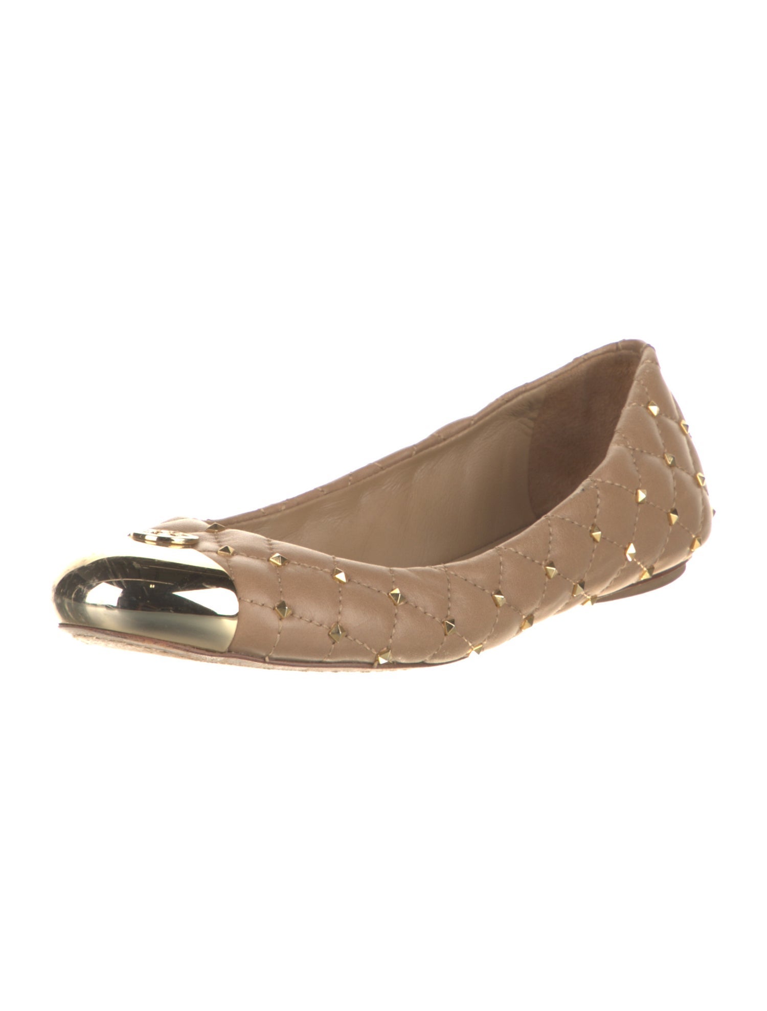 Tory Burch Leather Studded Accents Ballet Flats