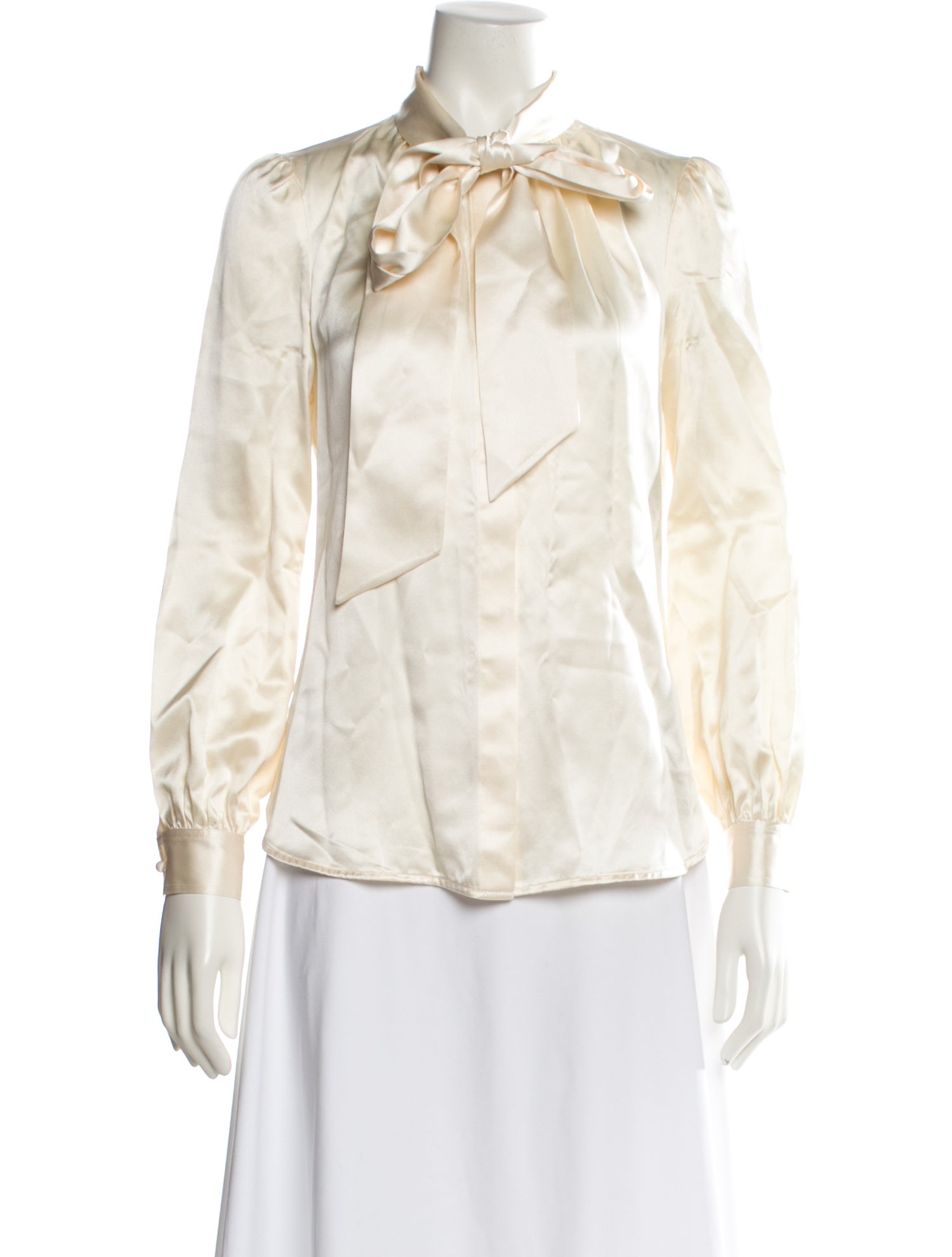 Tory Burch Silk Long Sleeve Button-Up Top