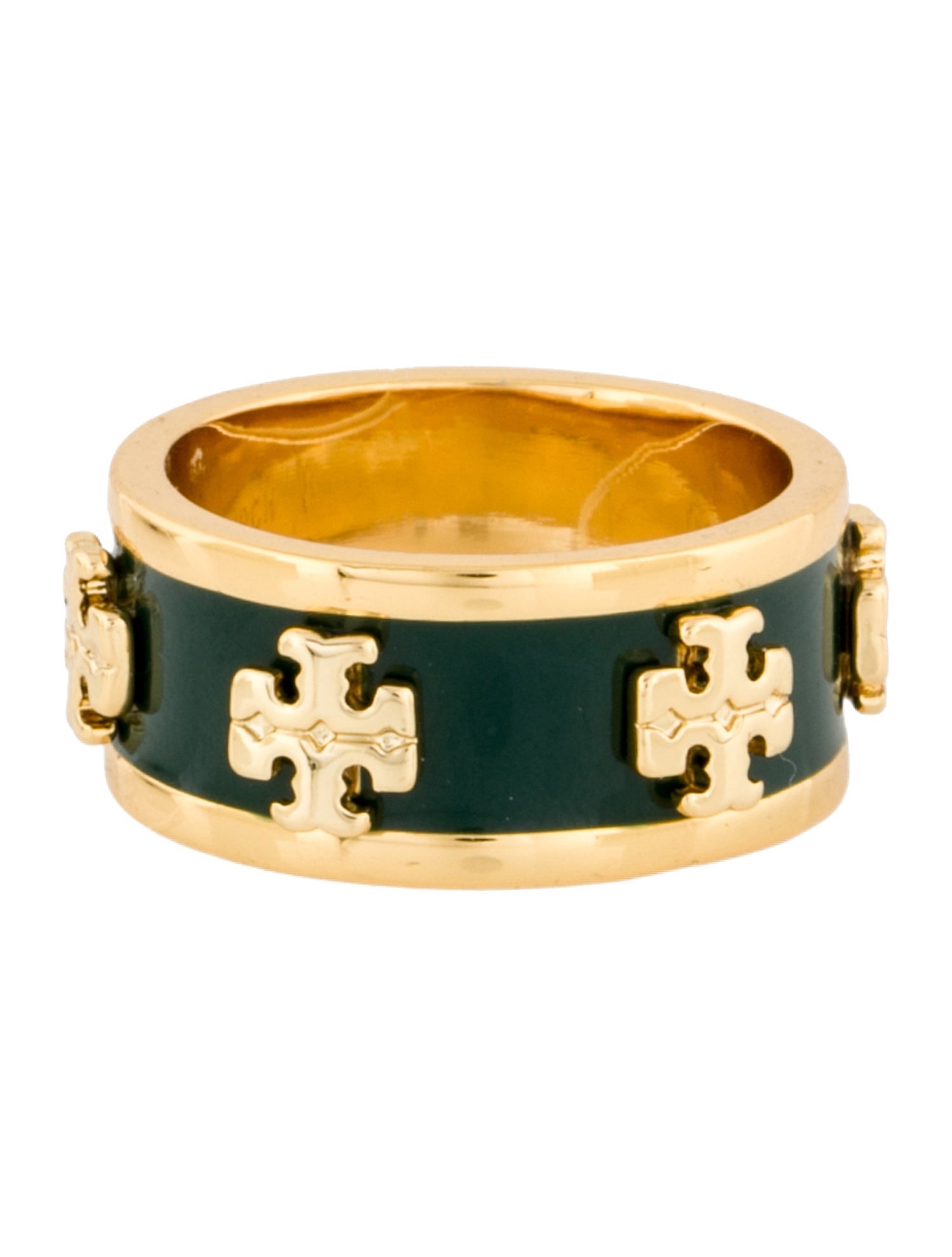 Tory Burch Enamel Raised Logo Band Ring