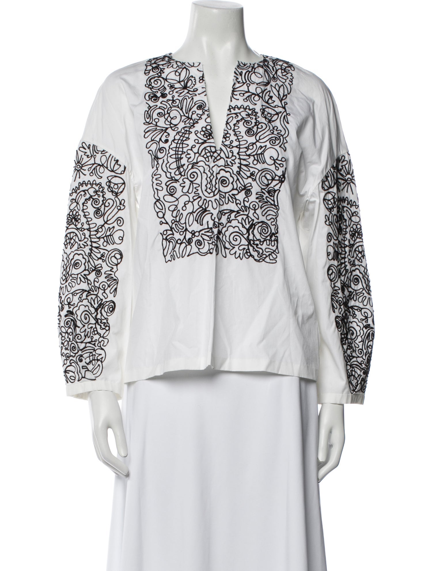 Tory Burch Printed V-Neck Blouse