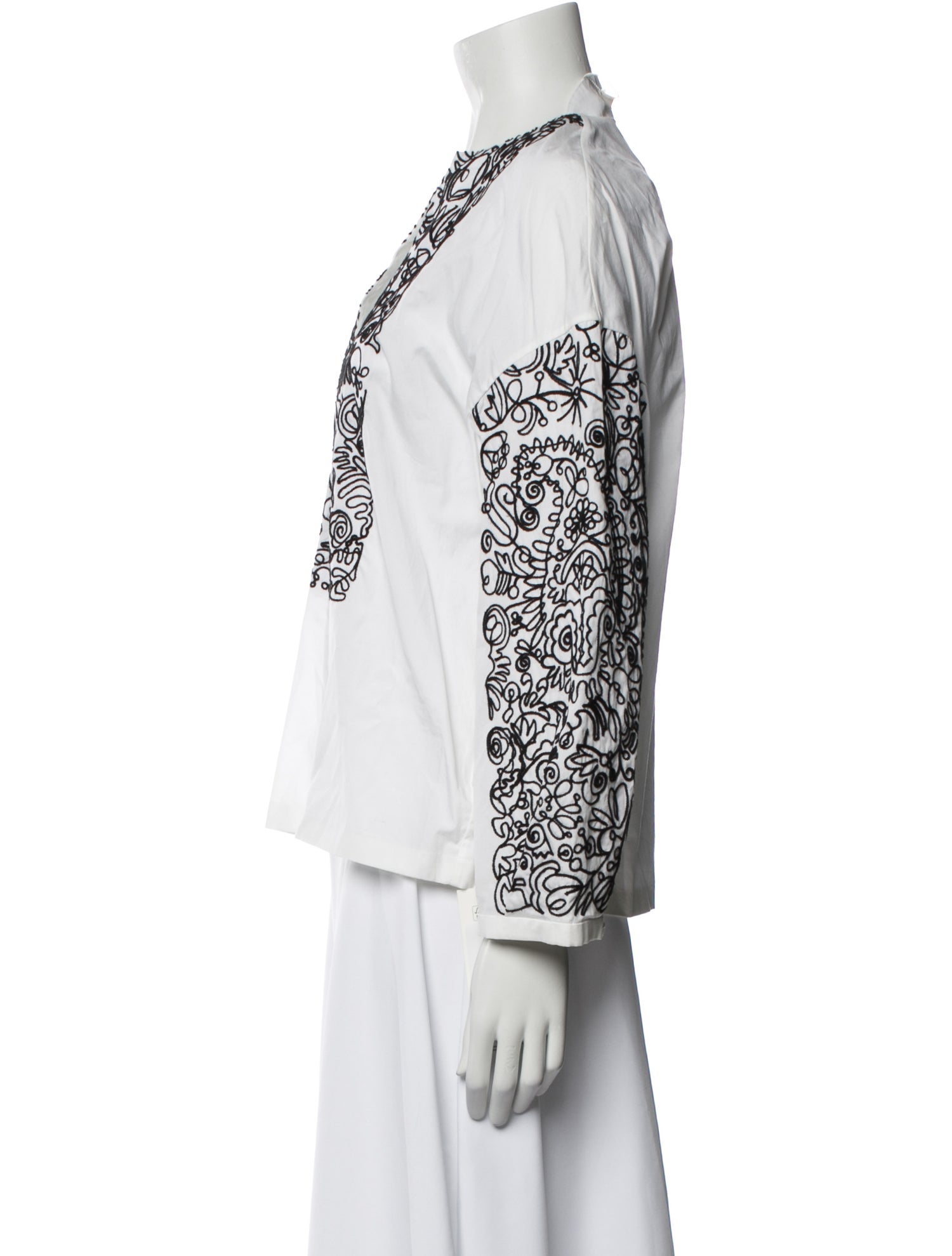 Tory Burch Printed V-Neck Blouse