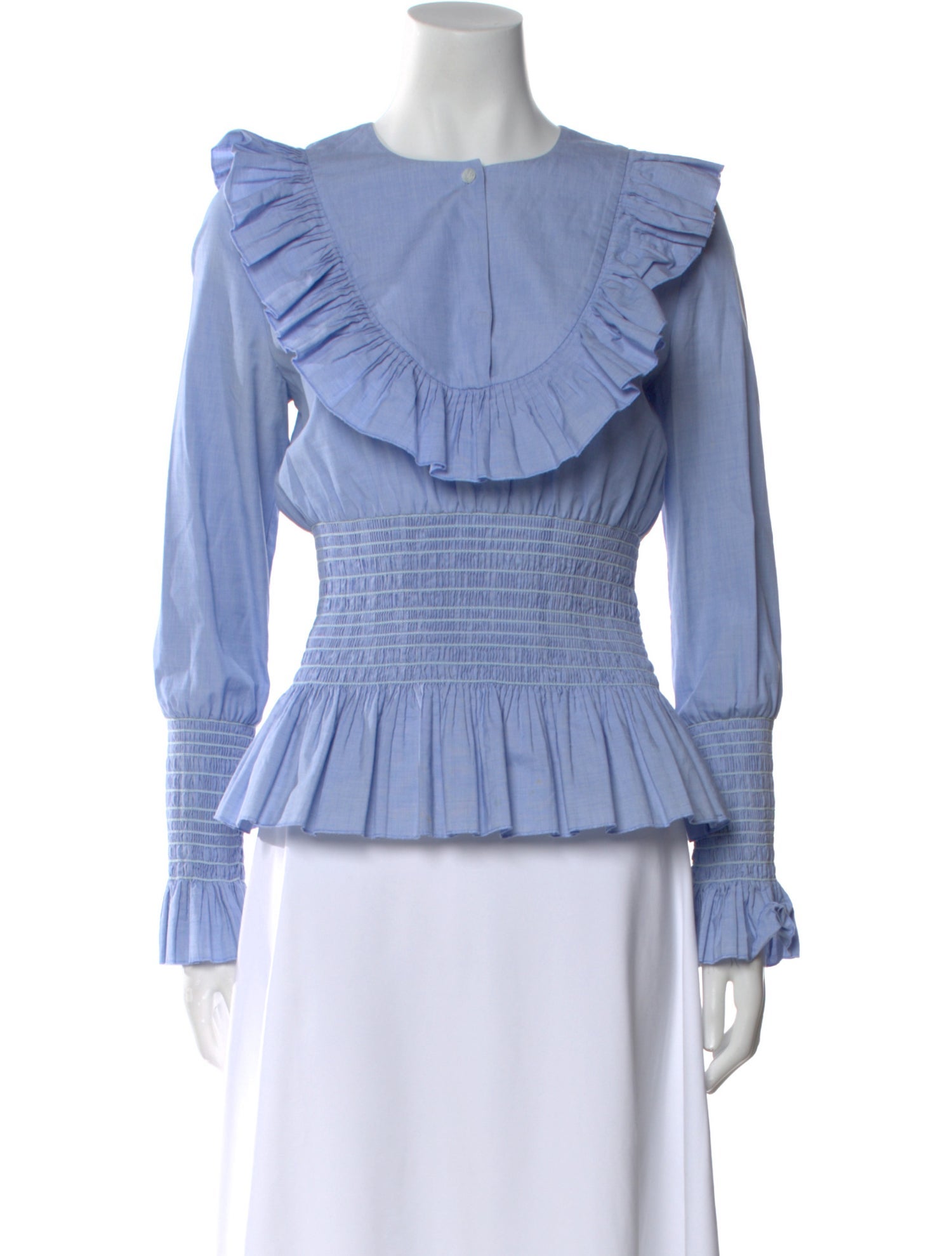 Tory Burch Crew Neck Long Sleeve Blouse