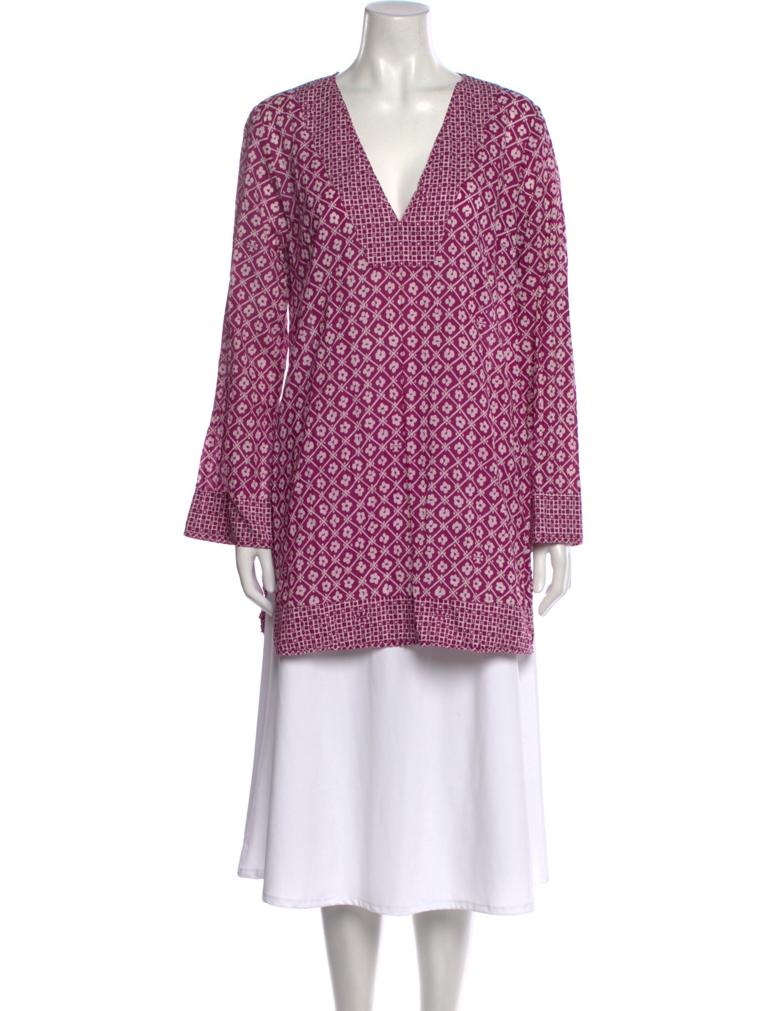 Tory Burch Printed V-Neck Tunic