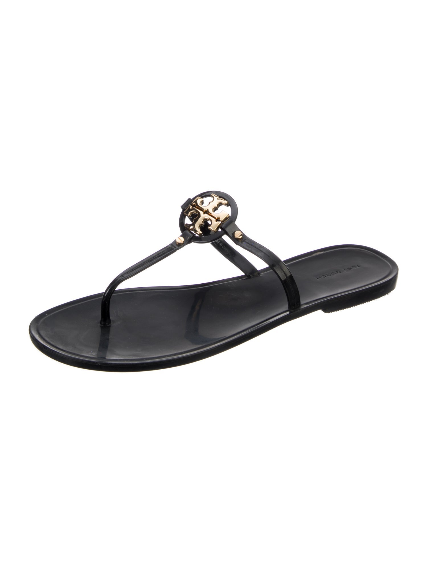 Tory Burch Rubber T-Strap Sandals