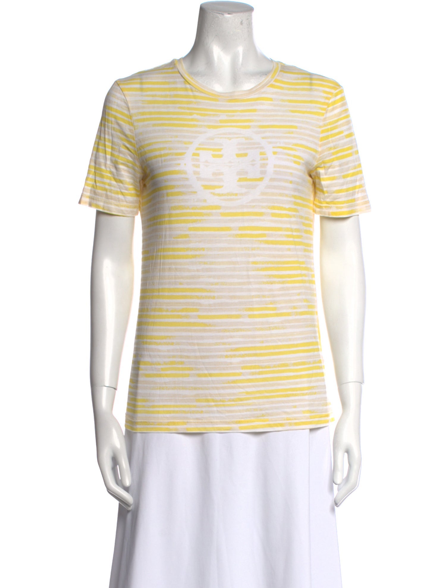 Tory Burch Striped Crew Neck T-Shirt