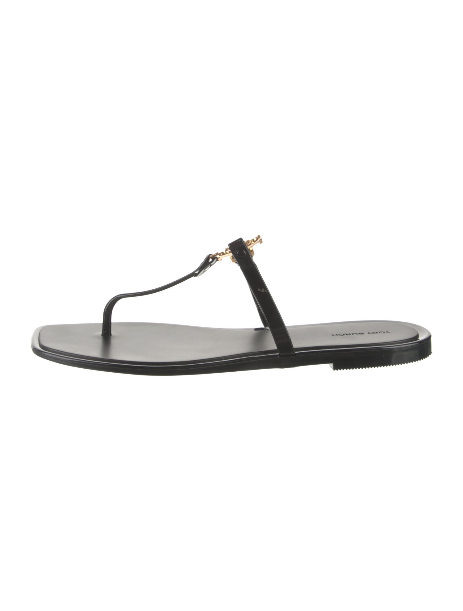 Tory Burch Signature Logo Rubber T-Strap Sandals