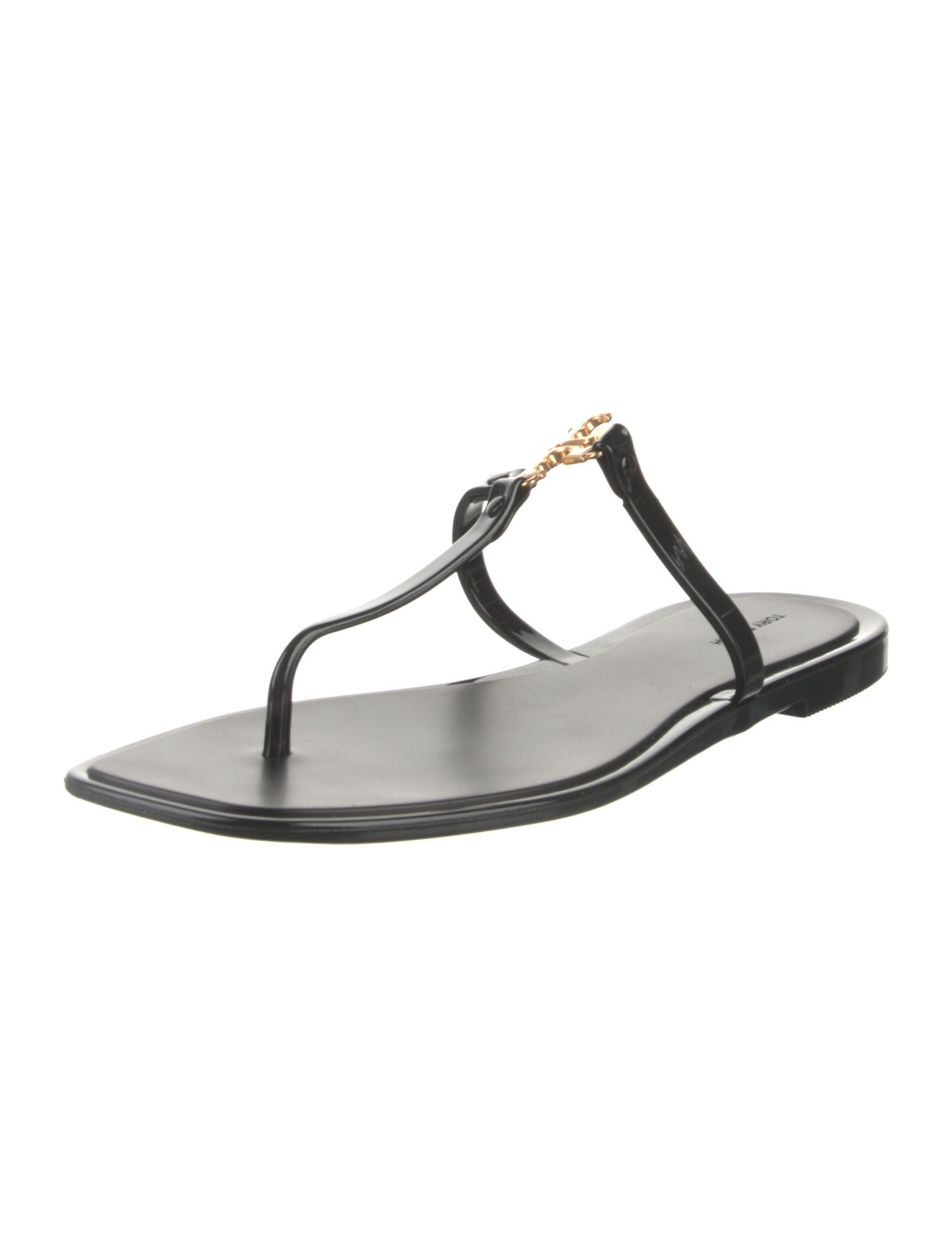 Tory Burch Signature Logo Rubber T-Strap Sandals