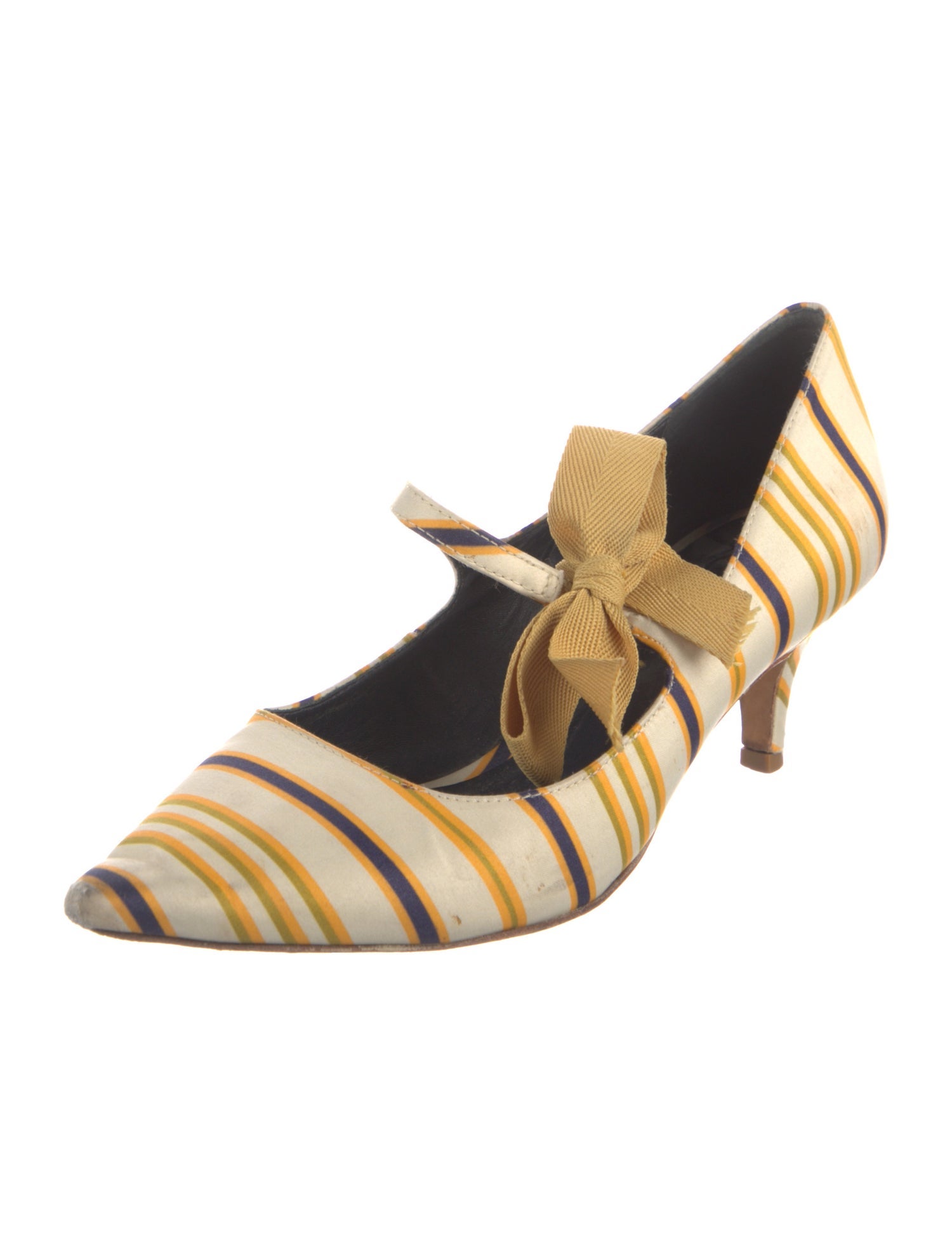 Tory Burch Satin Striped Pumps