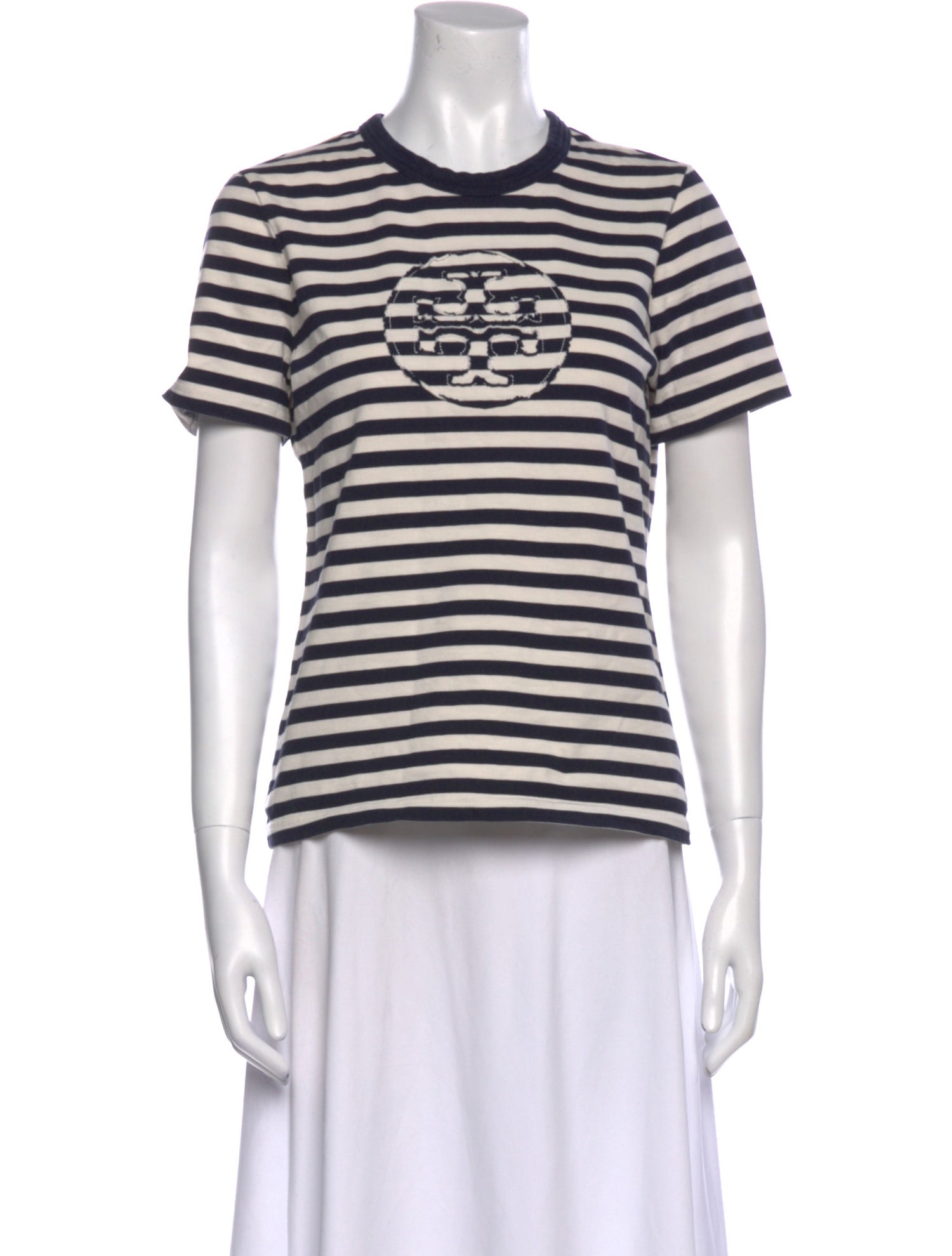 Tory Burch Striped Crew Neck T-Shirt