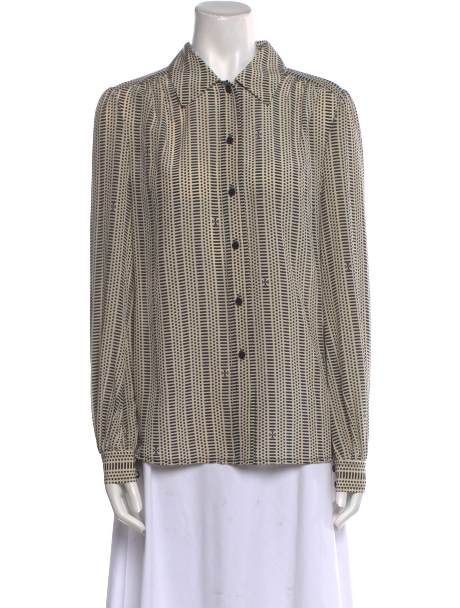 Tory Burch Silk Printed Button-Up Top