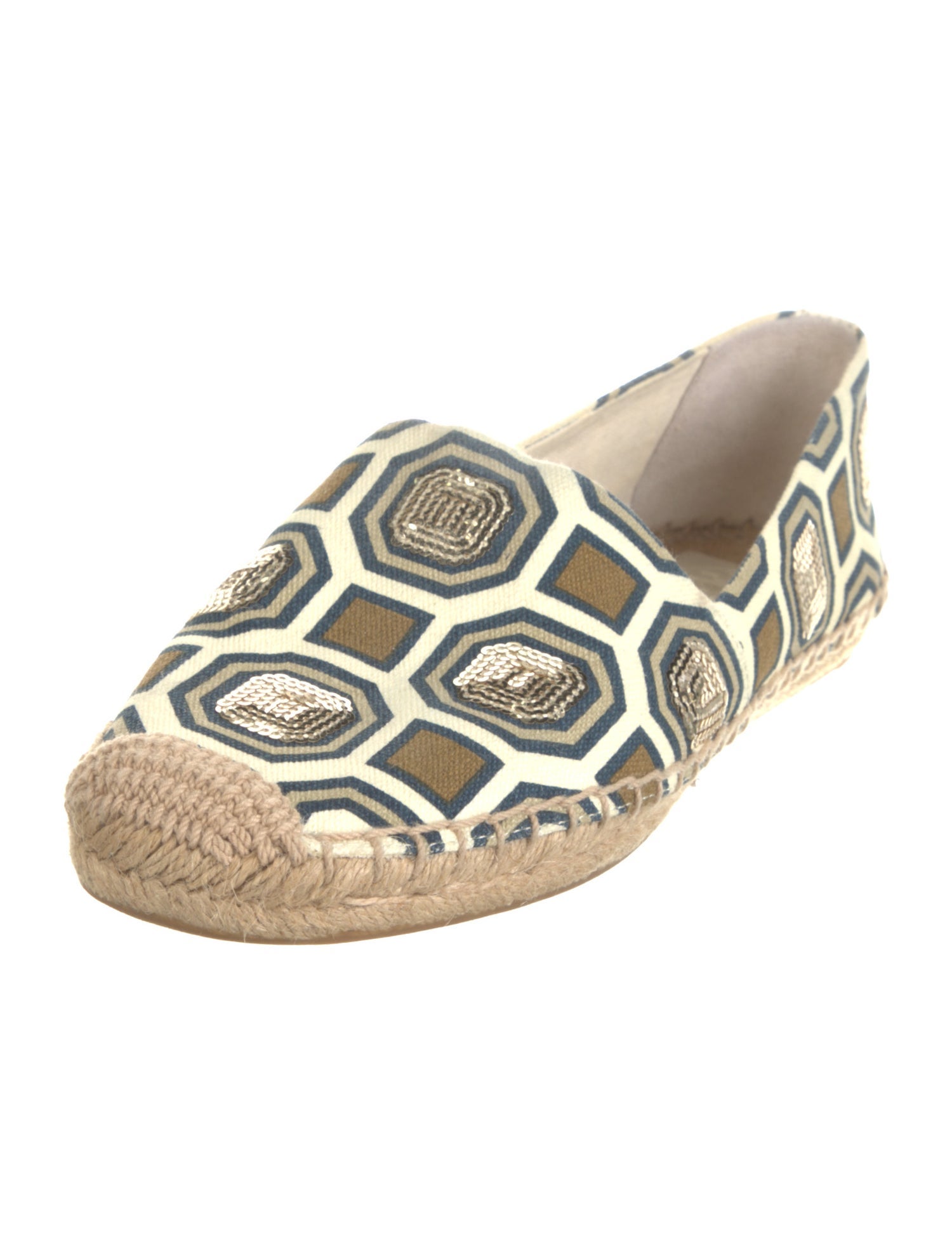Tory Burch Patterned Sequin Embellishments Espadrilles