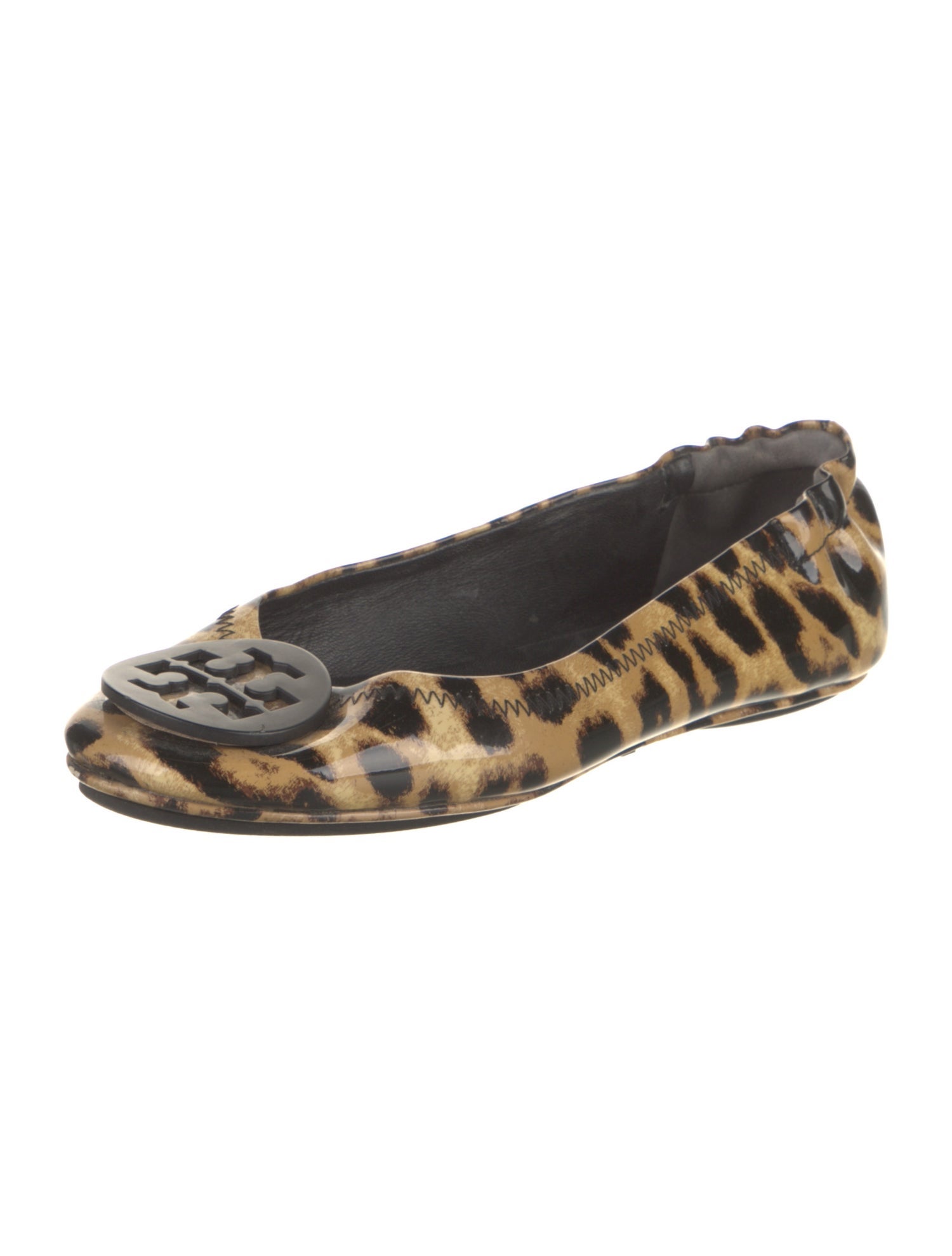 Tory Burch Patent Leather Animal Print Flats