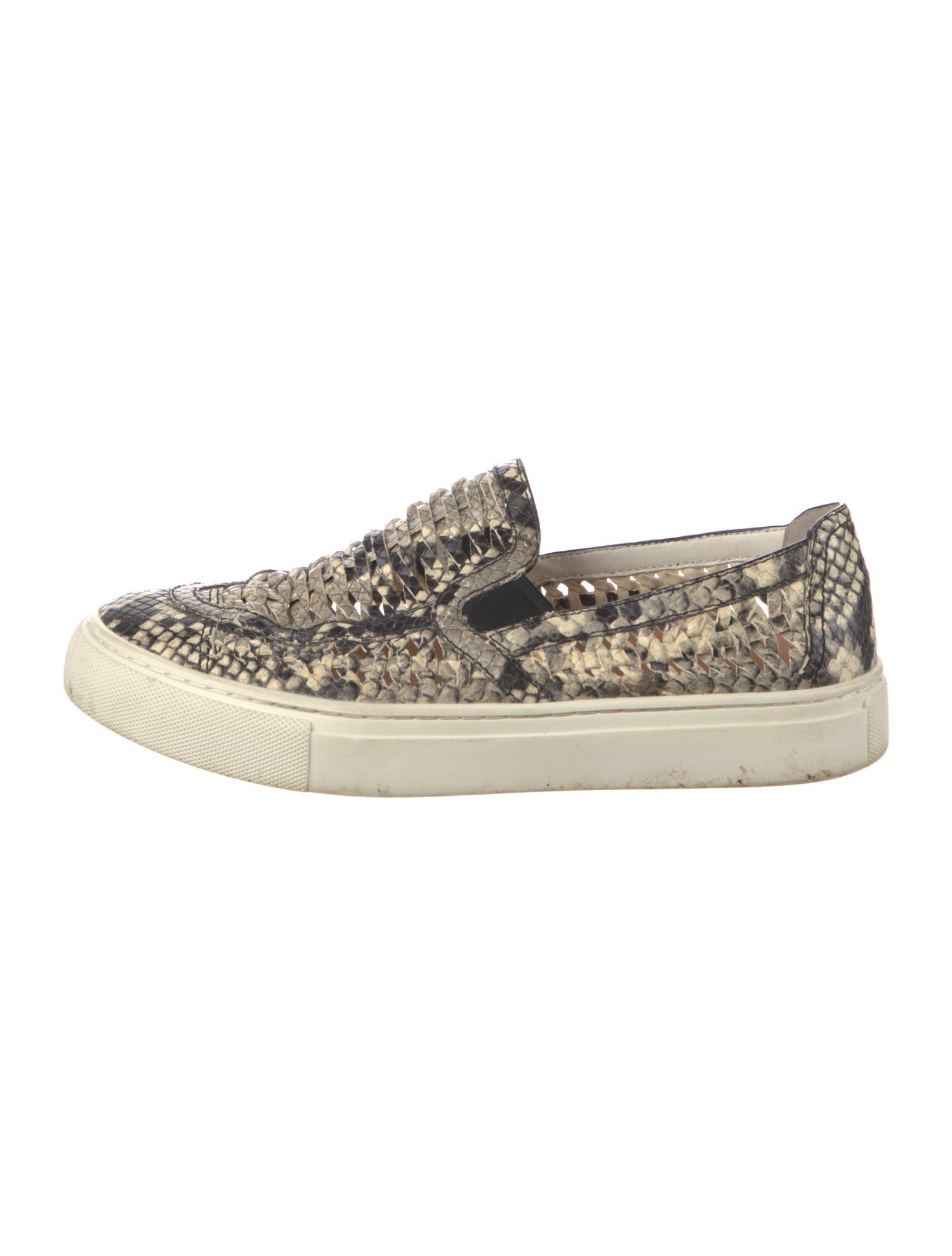Tory Burch Embossed Leather Animal Print Sneakers