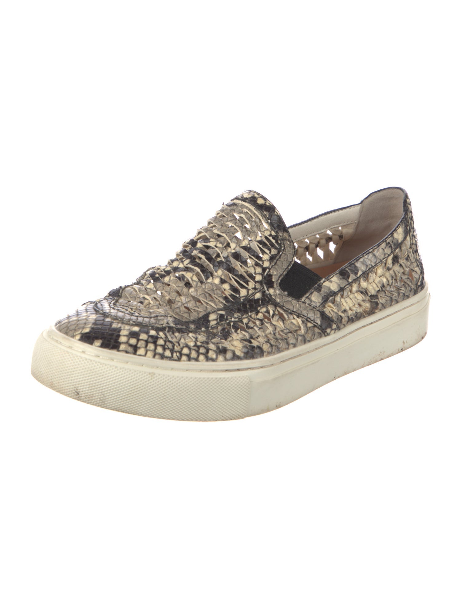 Tory Burch Embossed Leather Animal Print Sneakers
