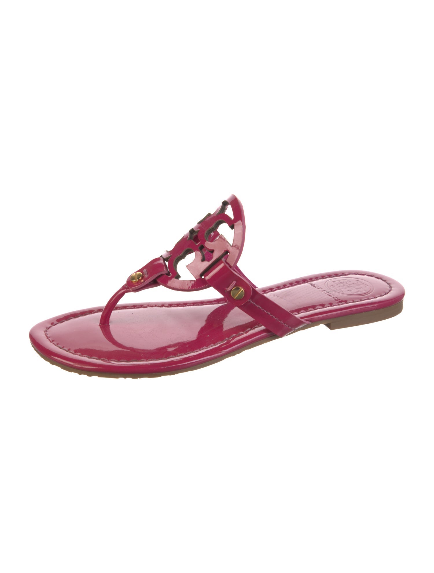 Tory Burch Patent Leather Cutout Accent Sandals